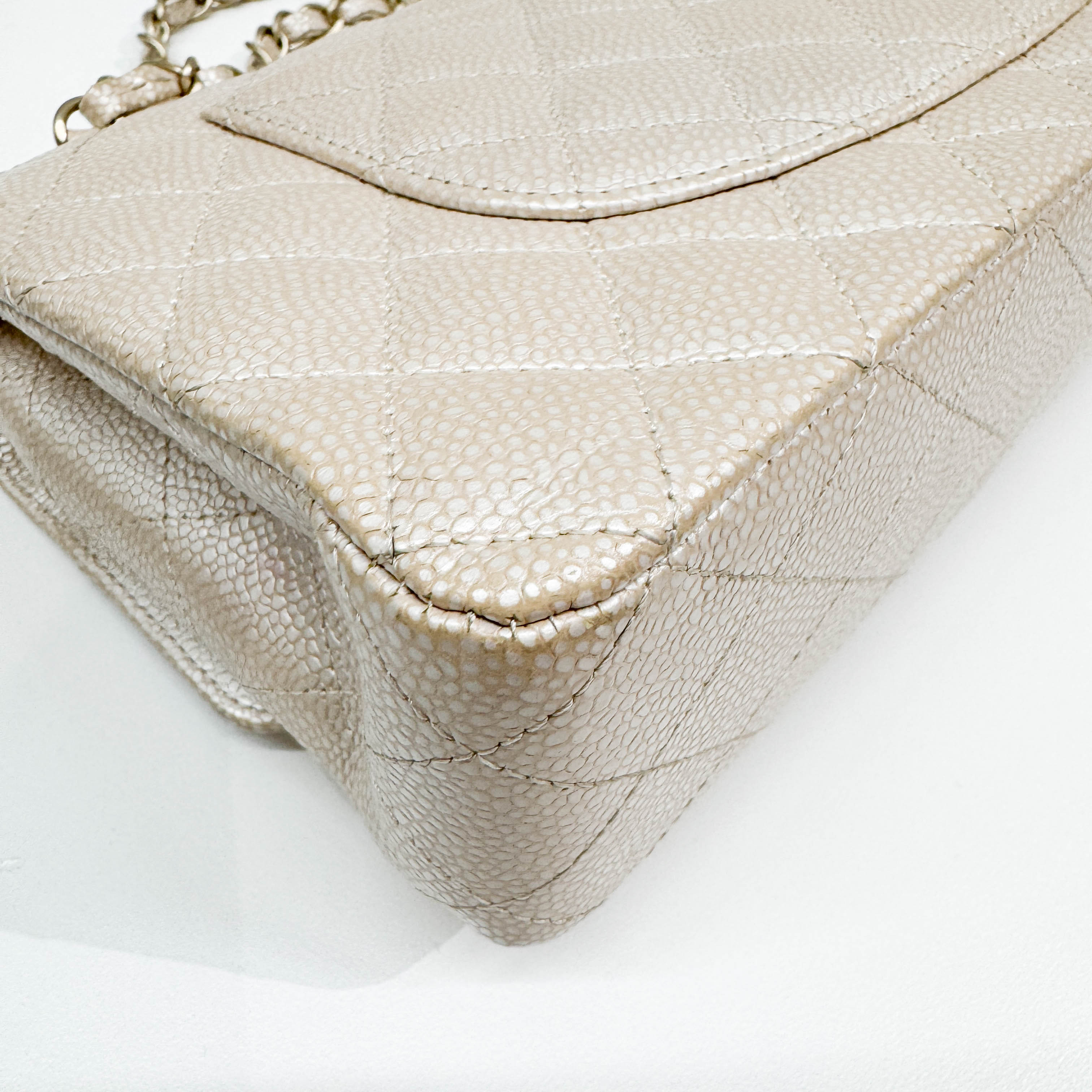 Classic Double Flap Matelasse Pearl Pink Leather Shoulder Bag