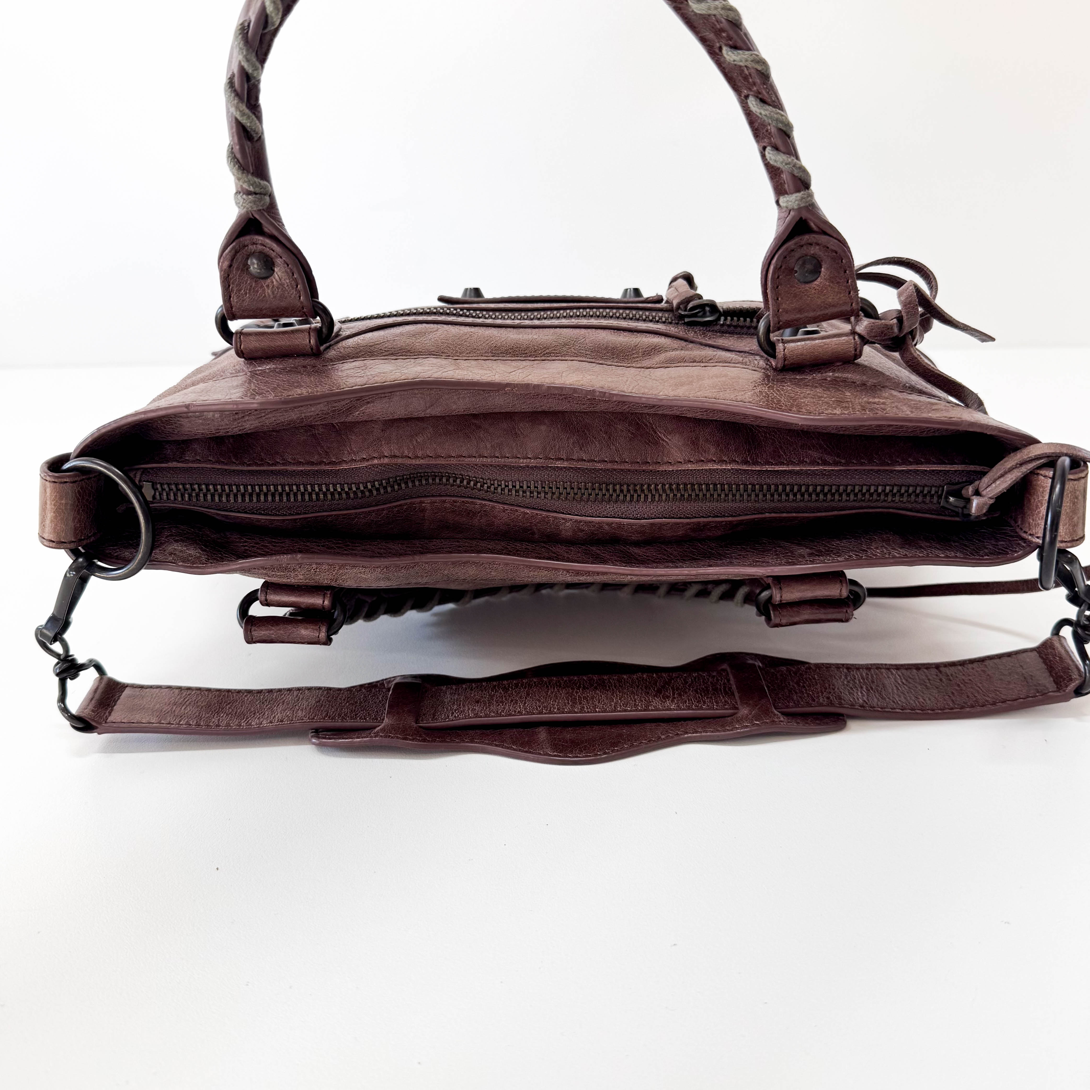 The First Mini Brown Leather Shoulder Bag