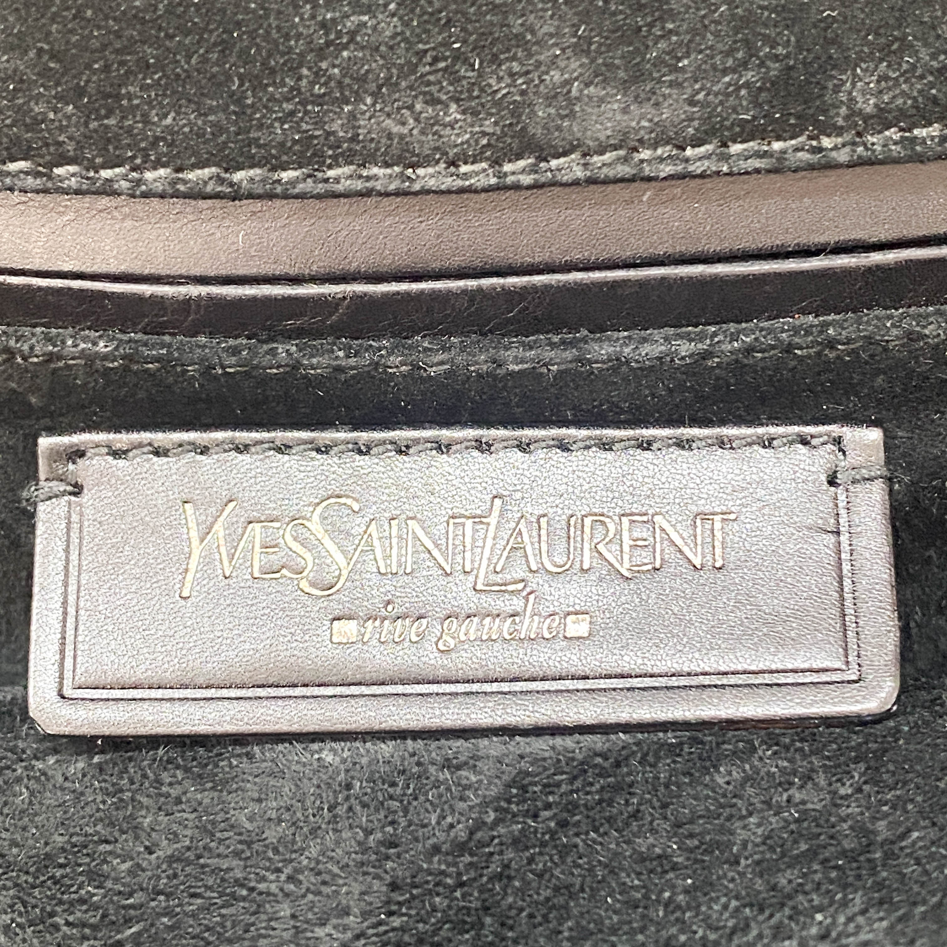 Rive Gauche Kiss-lock Black Leather Bag