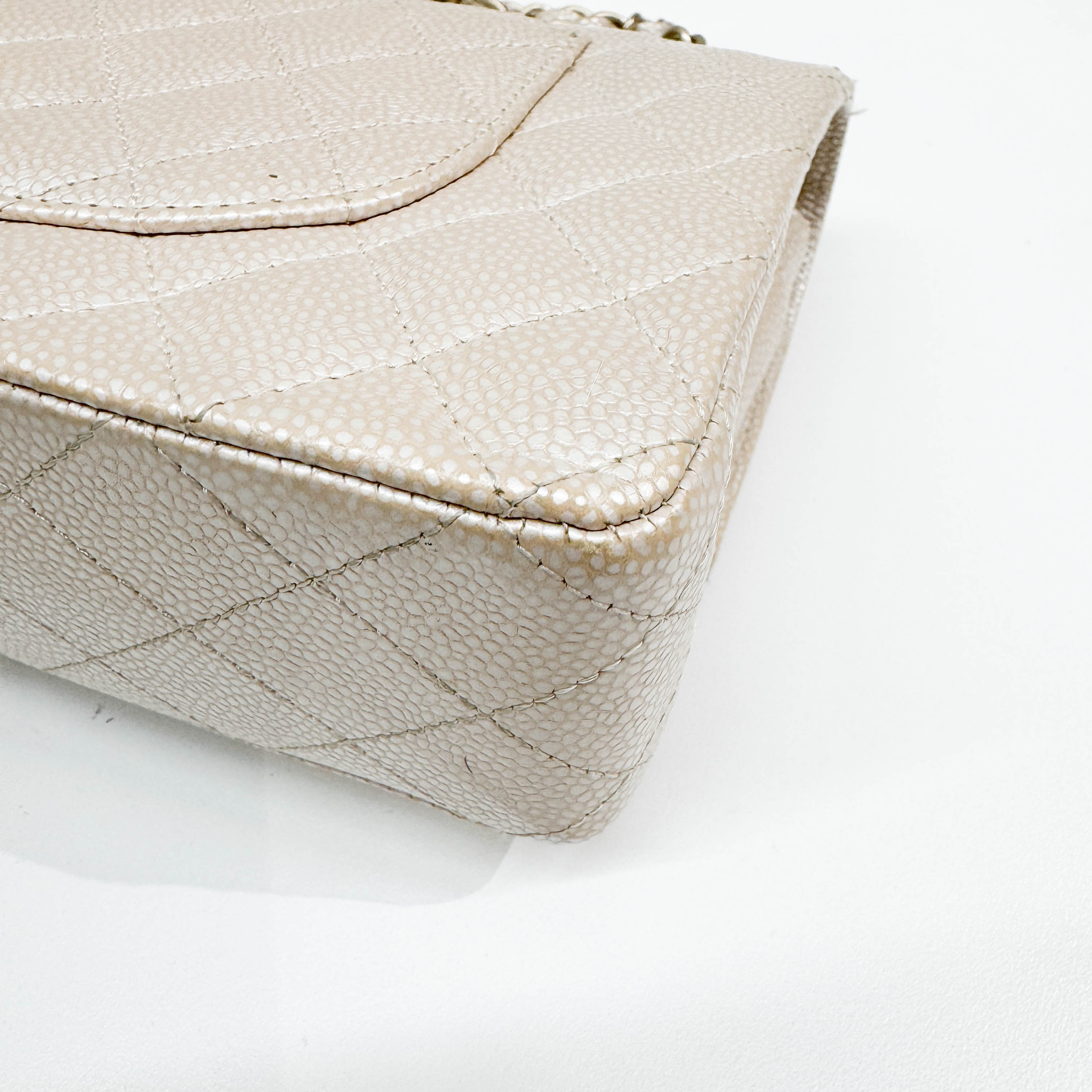 Classic Double Flap Matelasse Pearl Pink Leather Shoulder Bag