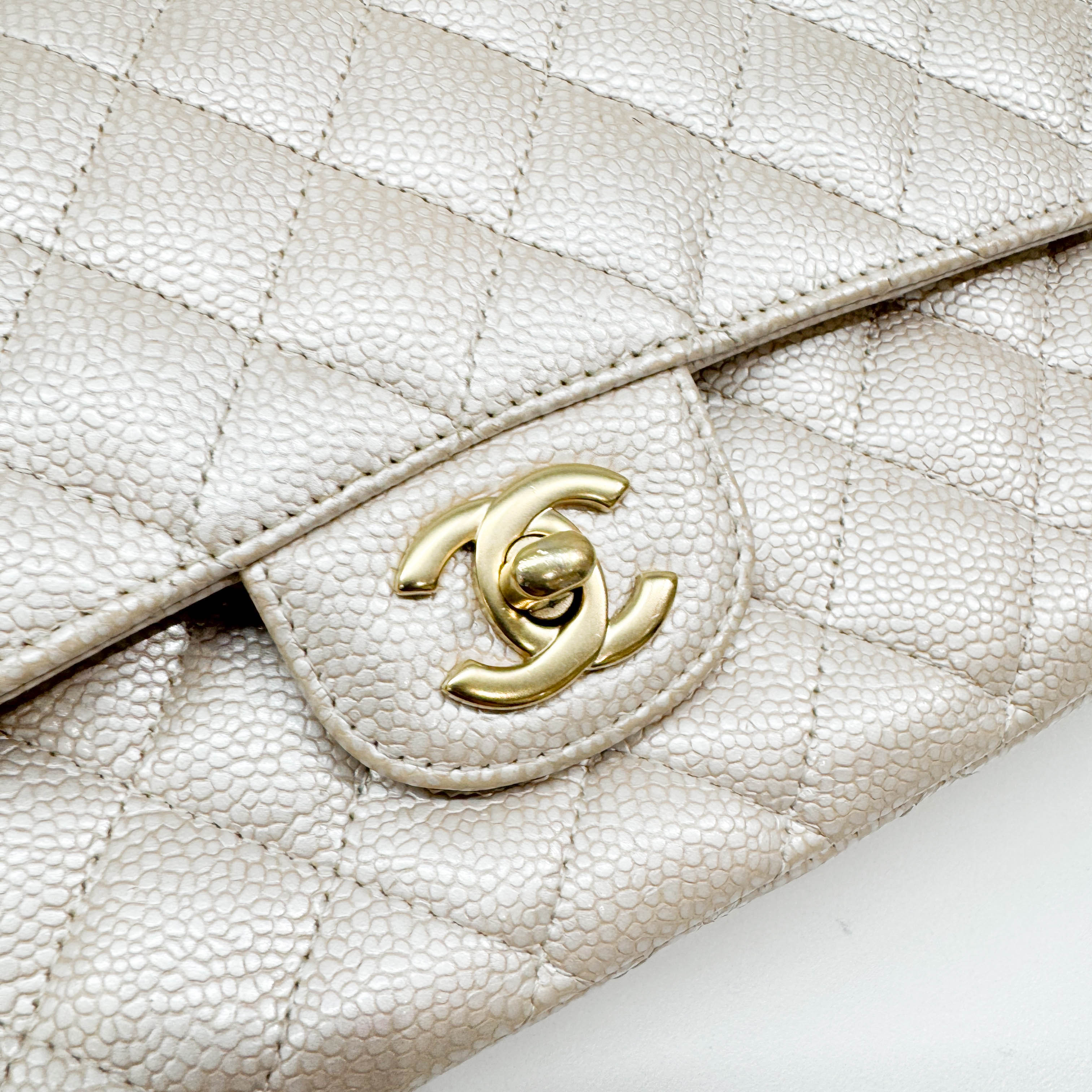 Classic Double Flap Matelasse Pearl Pink Leather Shoulder Bag