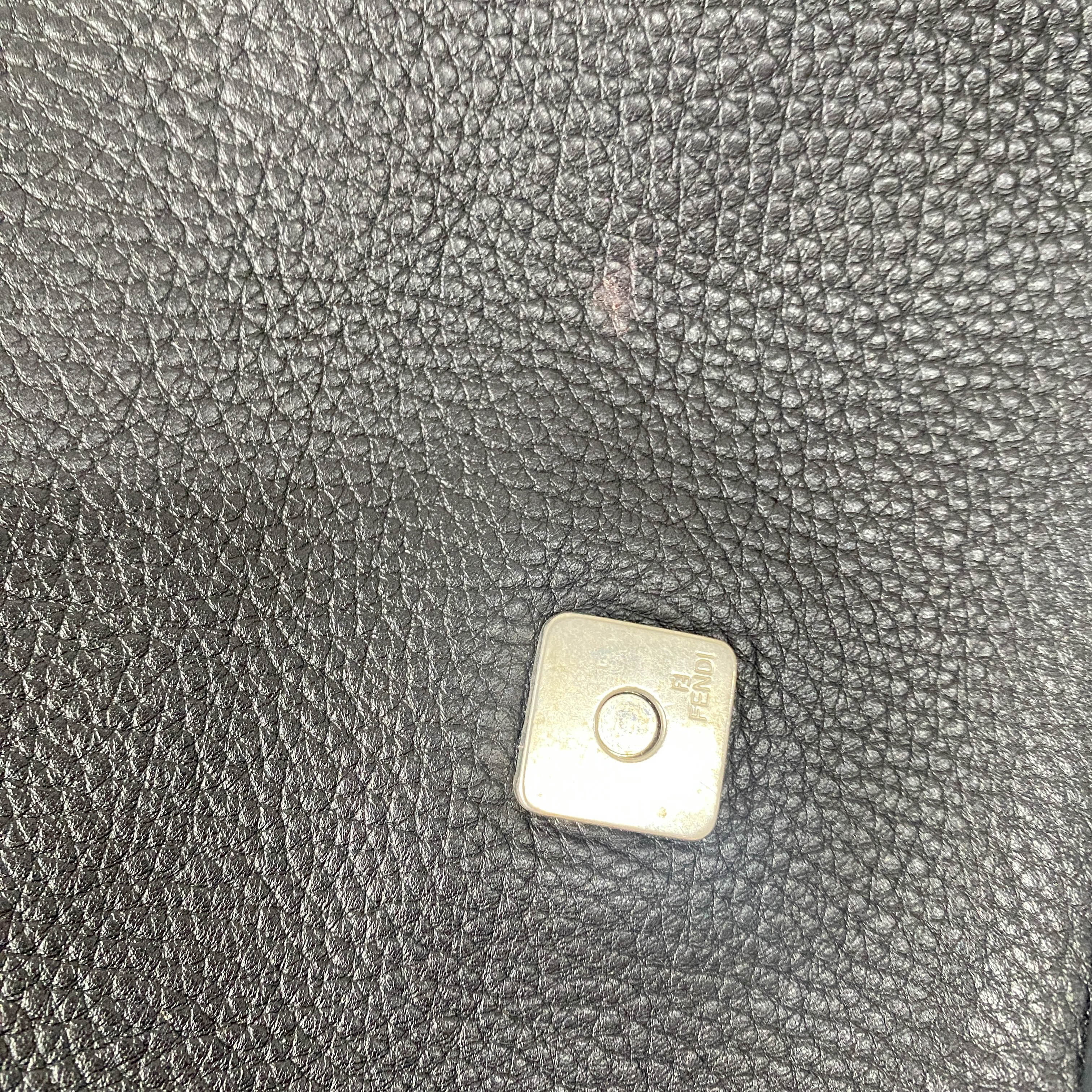 Selleria Baguette Black Grained Calfskin Leather Shoulder Bag