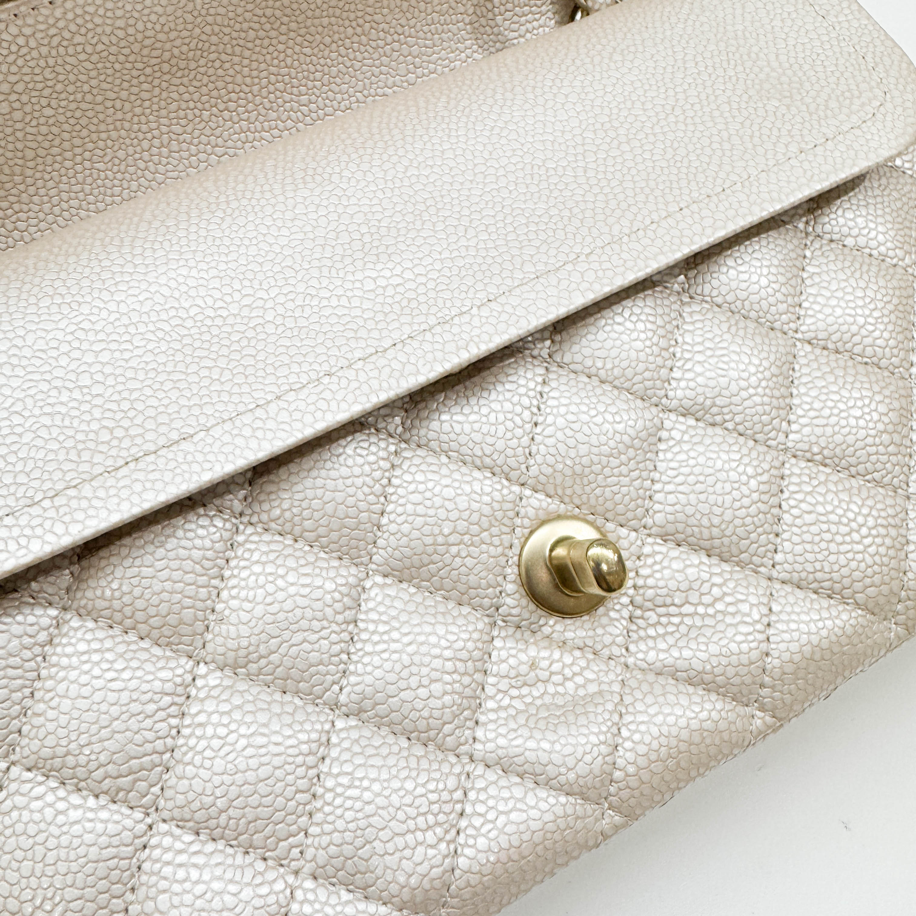 Classic Double Flap Matelasse Pearl Pink Leather Shoulder Bag