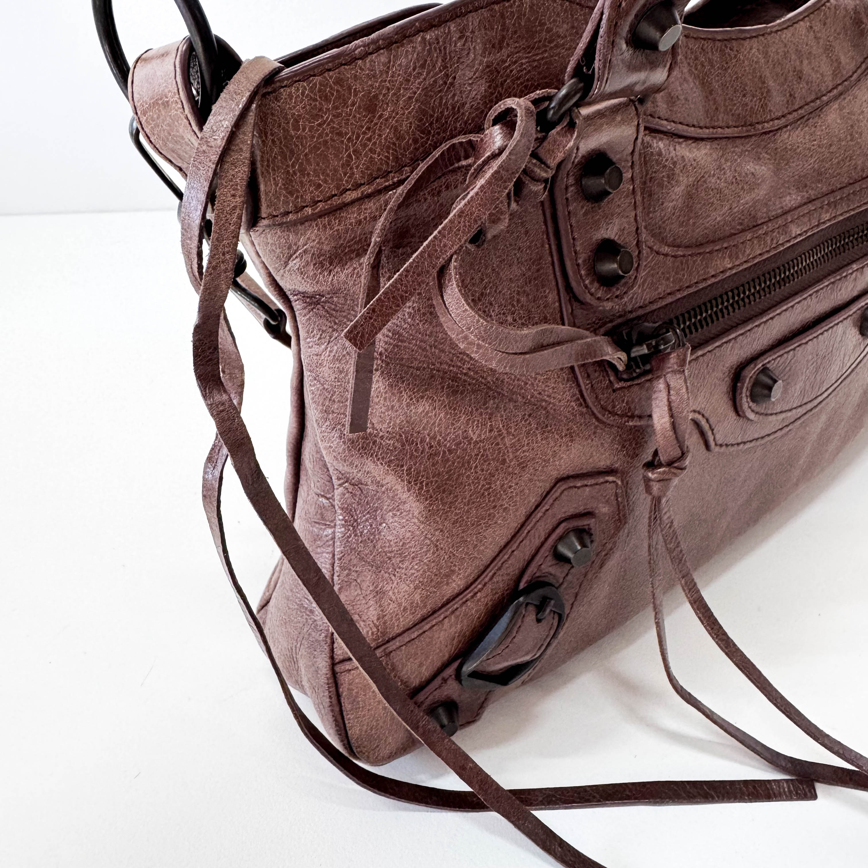 The First Mini Brown Leather Shoulder Bag