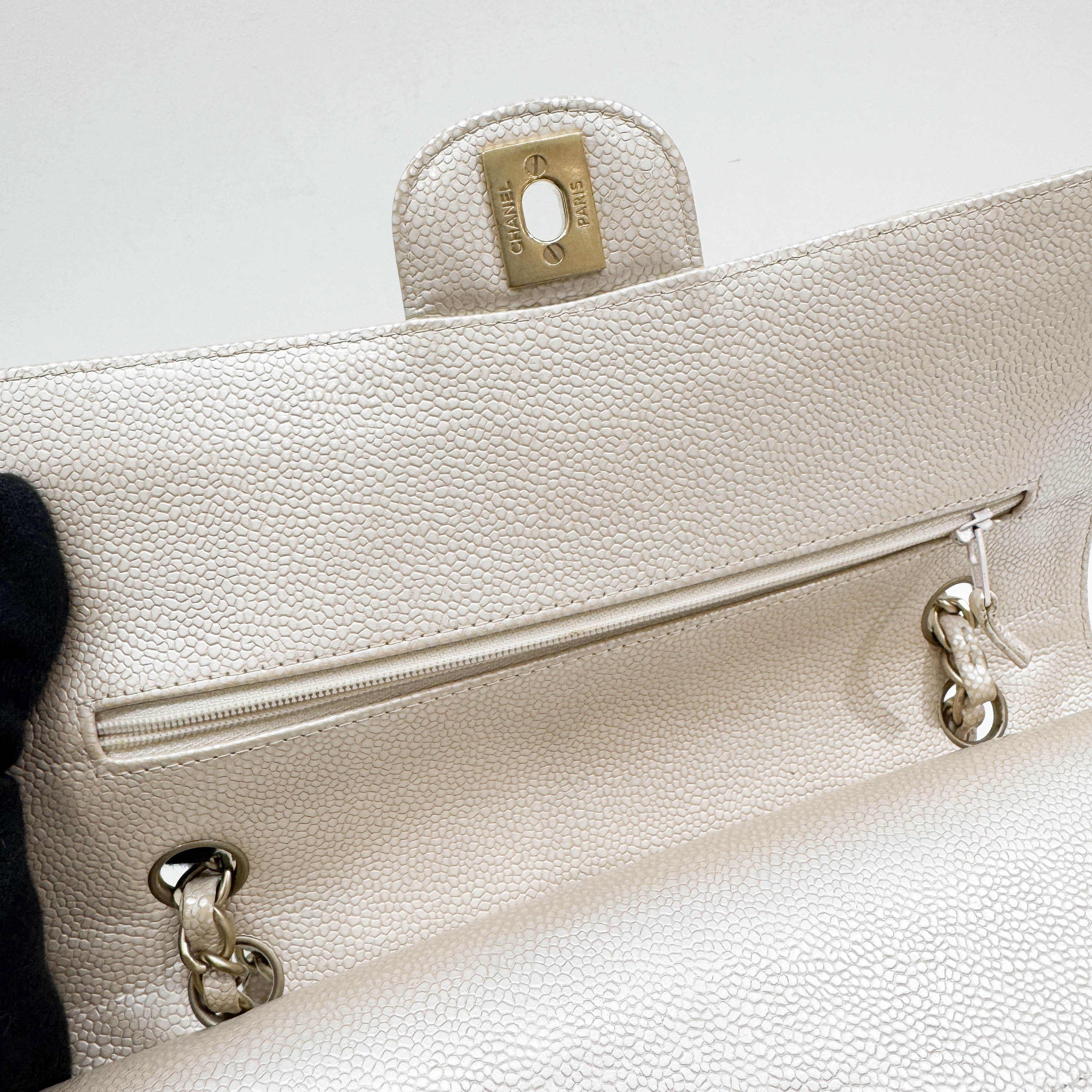 Classic Double Flap Matelasse Pearl Pink Leather Shoulder Bag