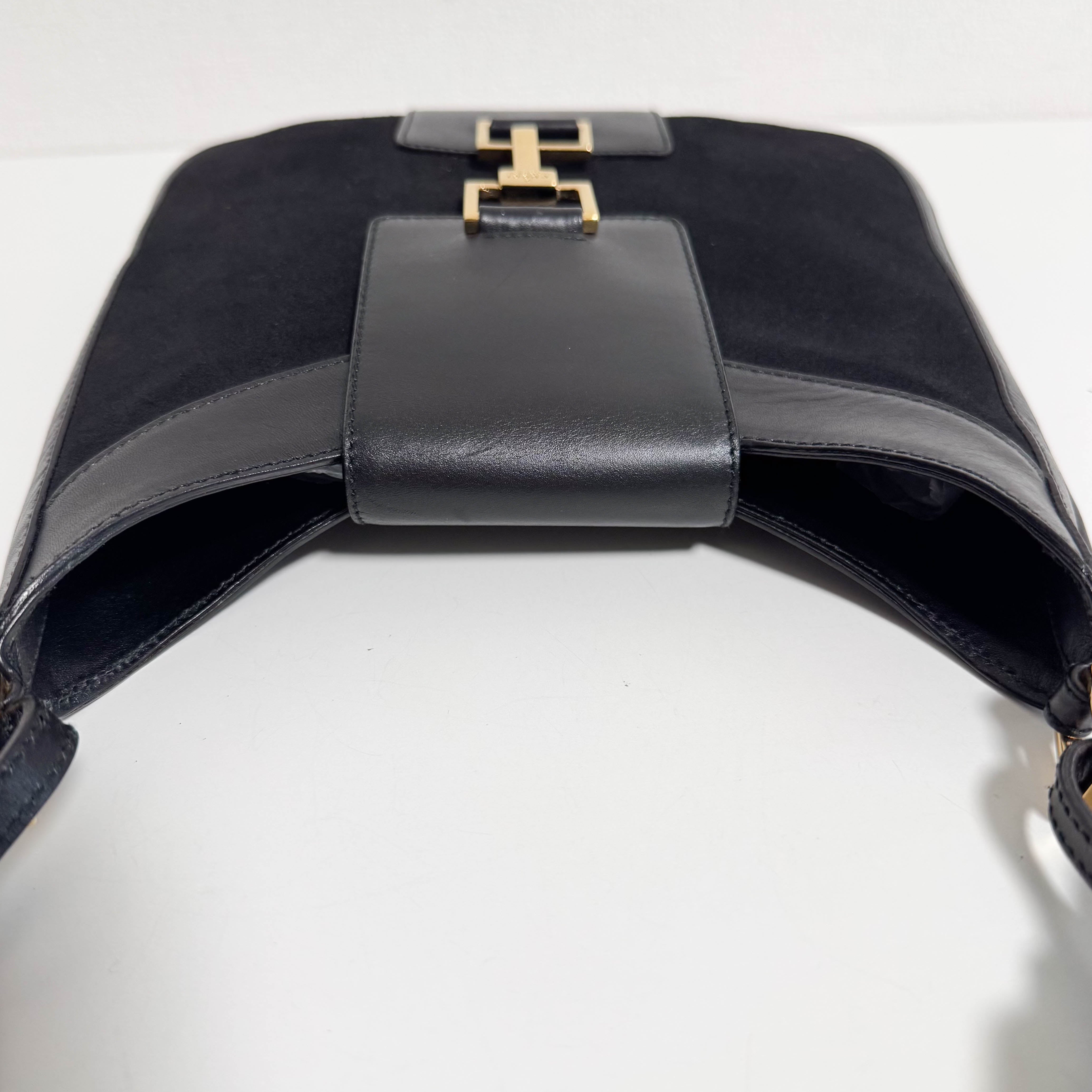 Vintage Black Suede Shoulder Bag