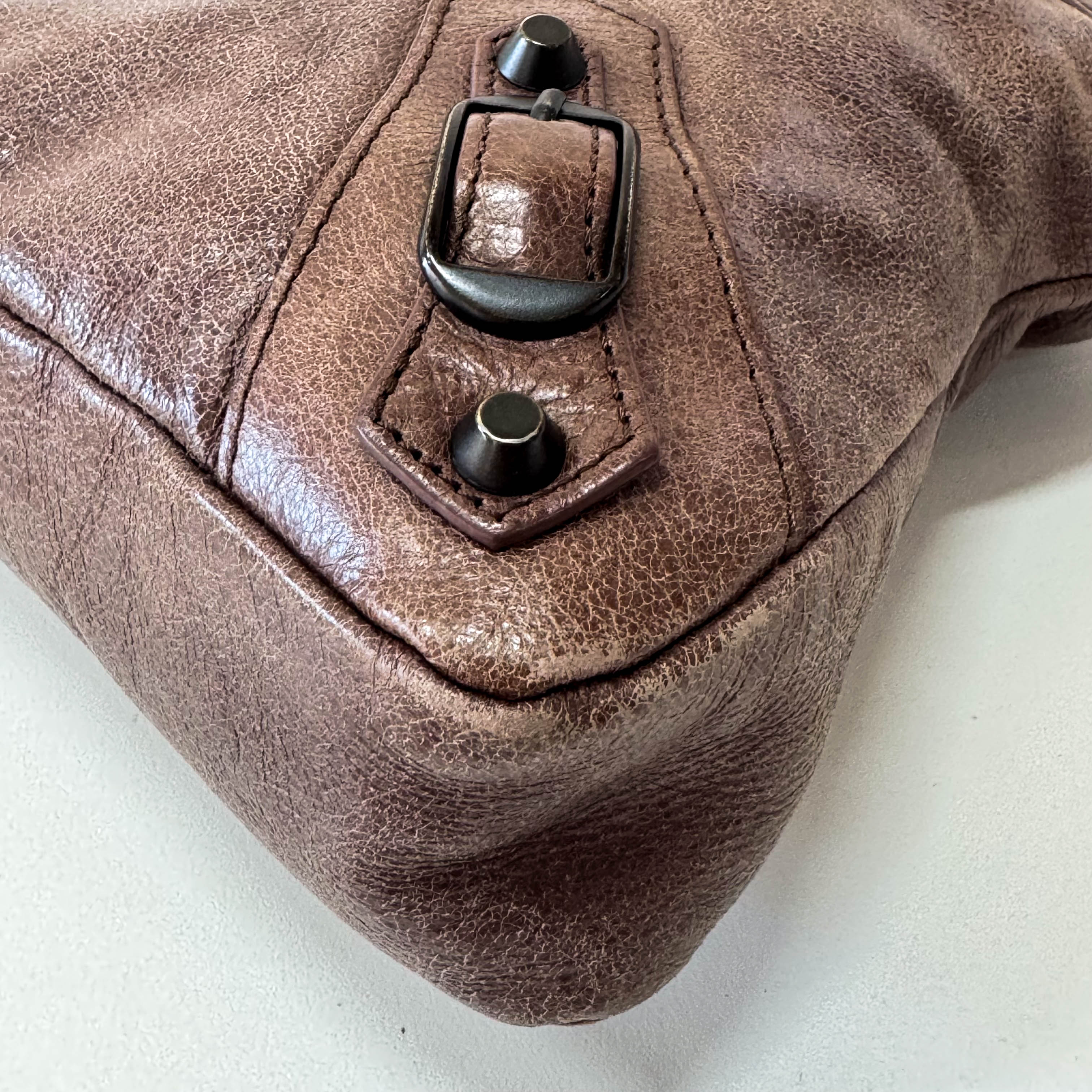 The First Mini Brown Leather Shoulder Bag