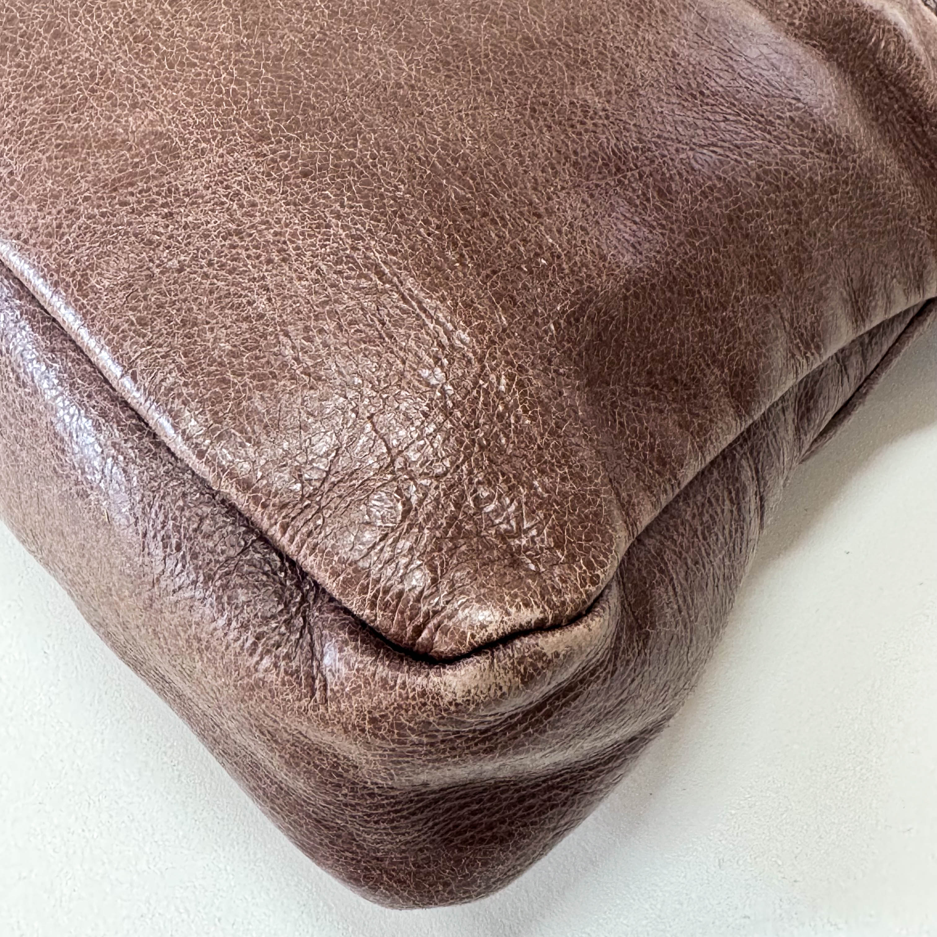 The First Mini Brown Leather Shoulder Bag