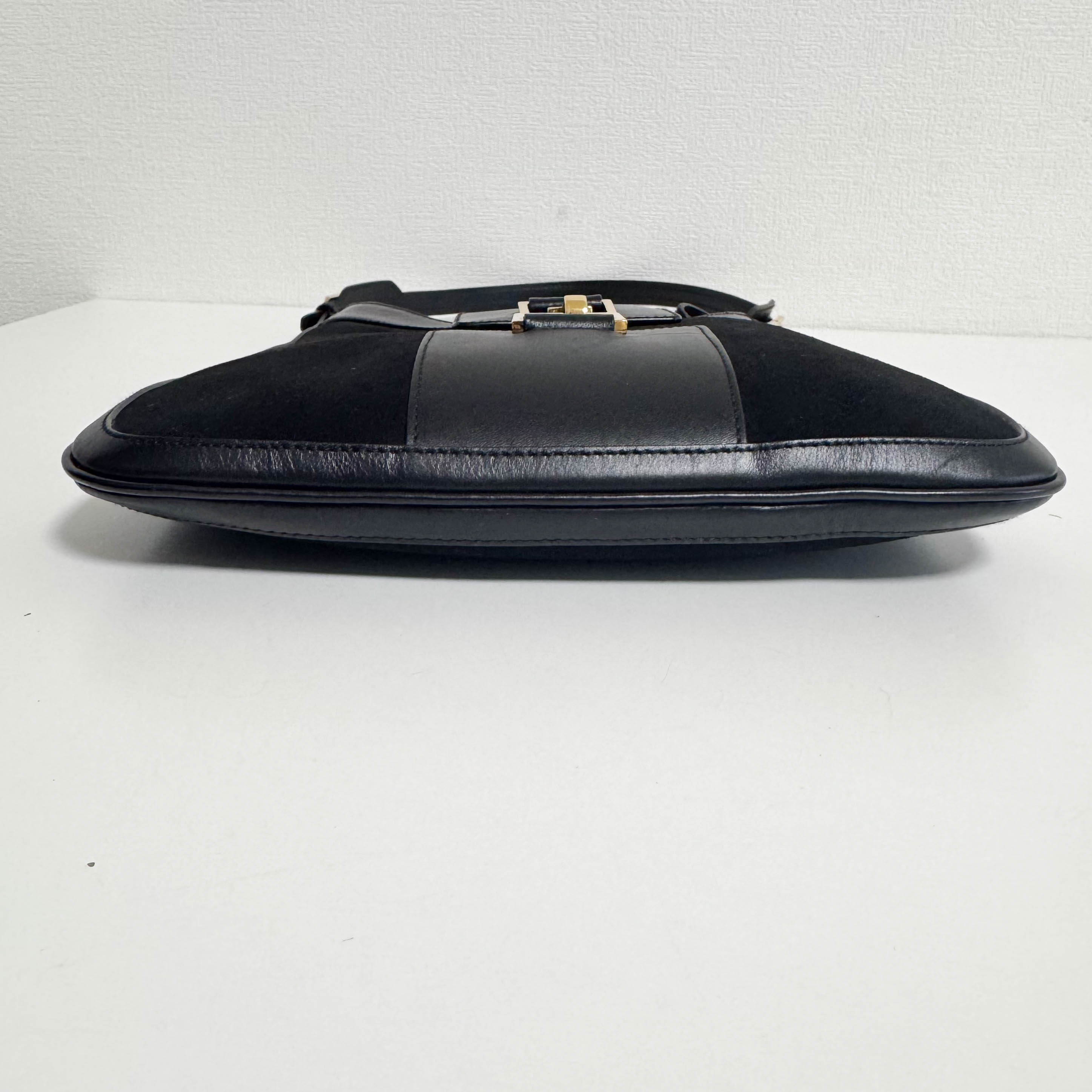 Vintage Black Suede Shoulder Bag