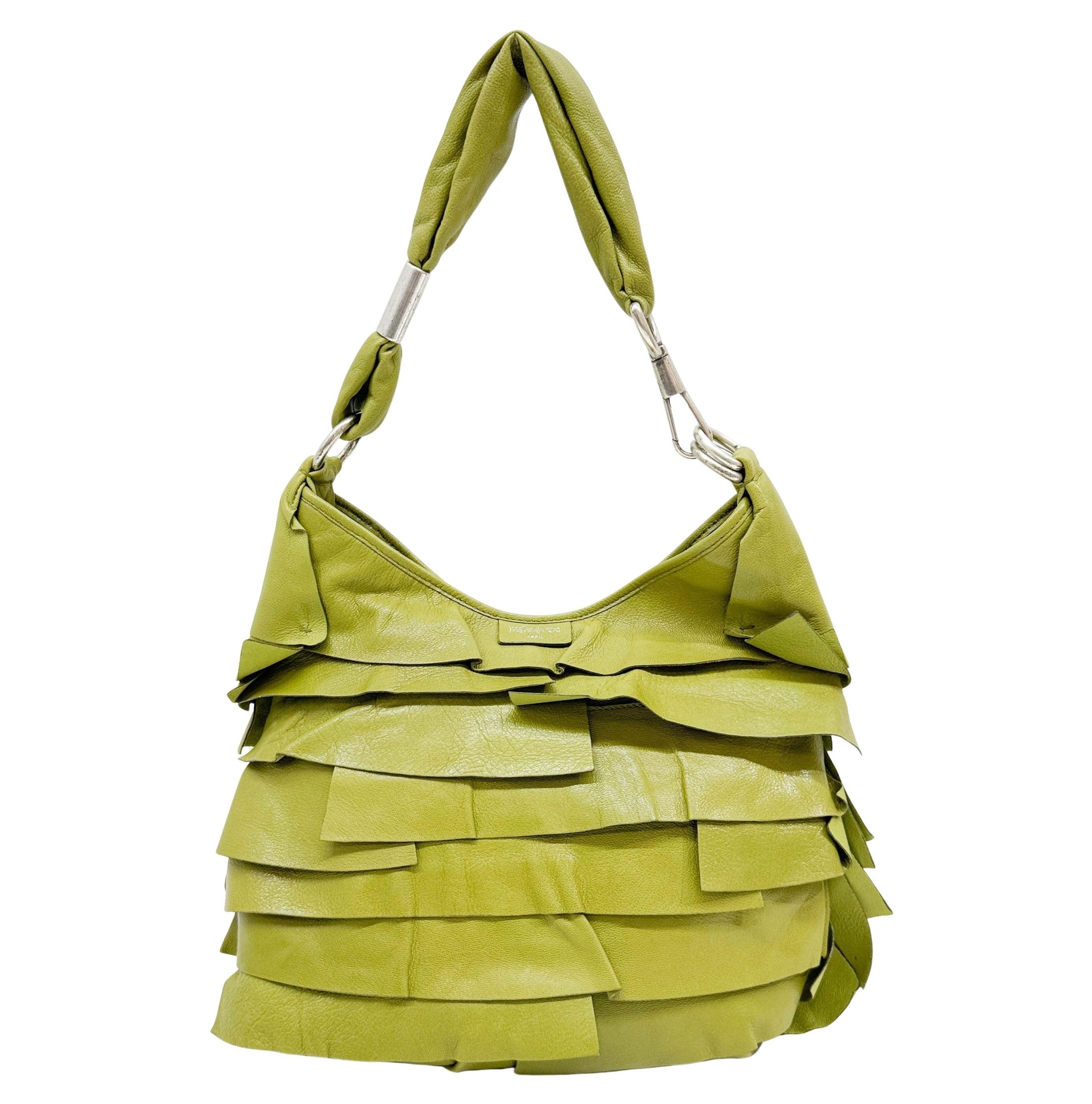 Saint Tropez Lime Leather Shoulder Bag