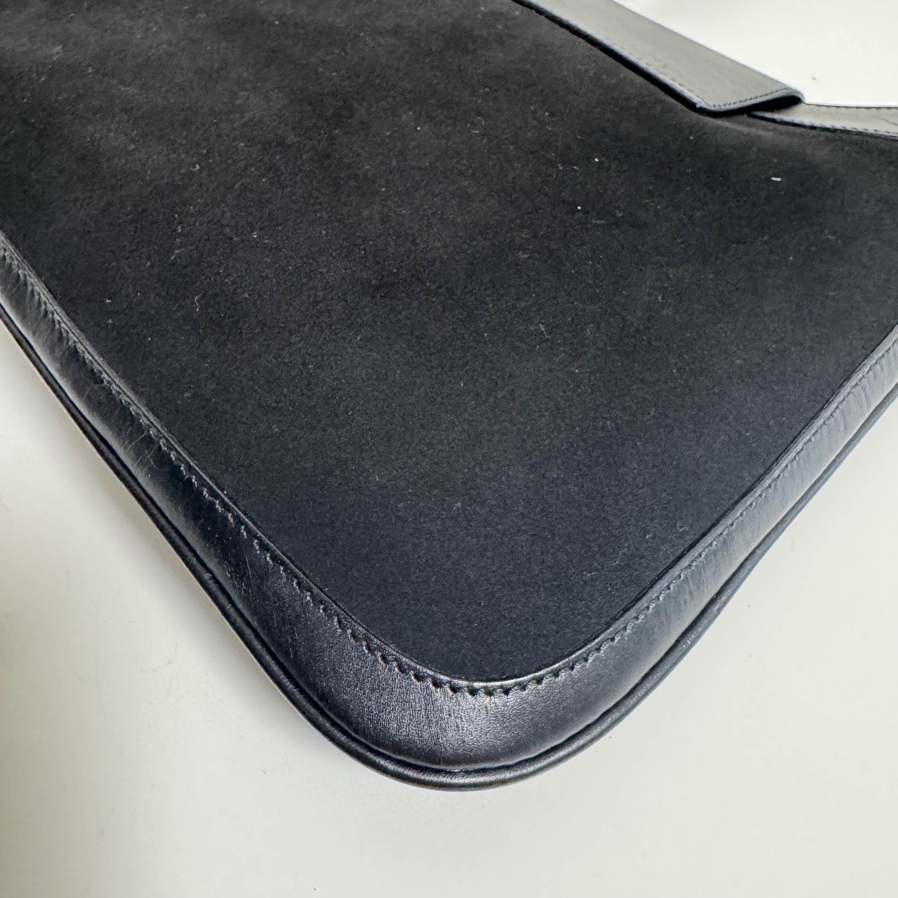 Vintage Black Suede Shoulder Bag