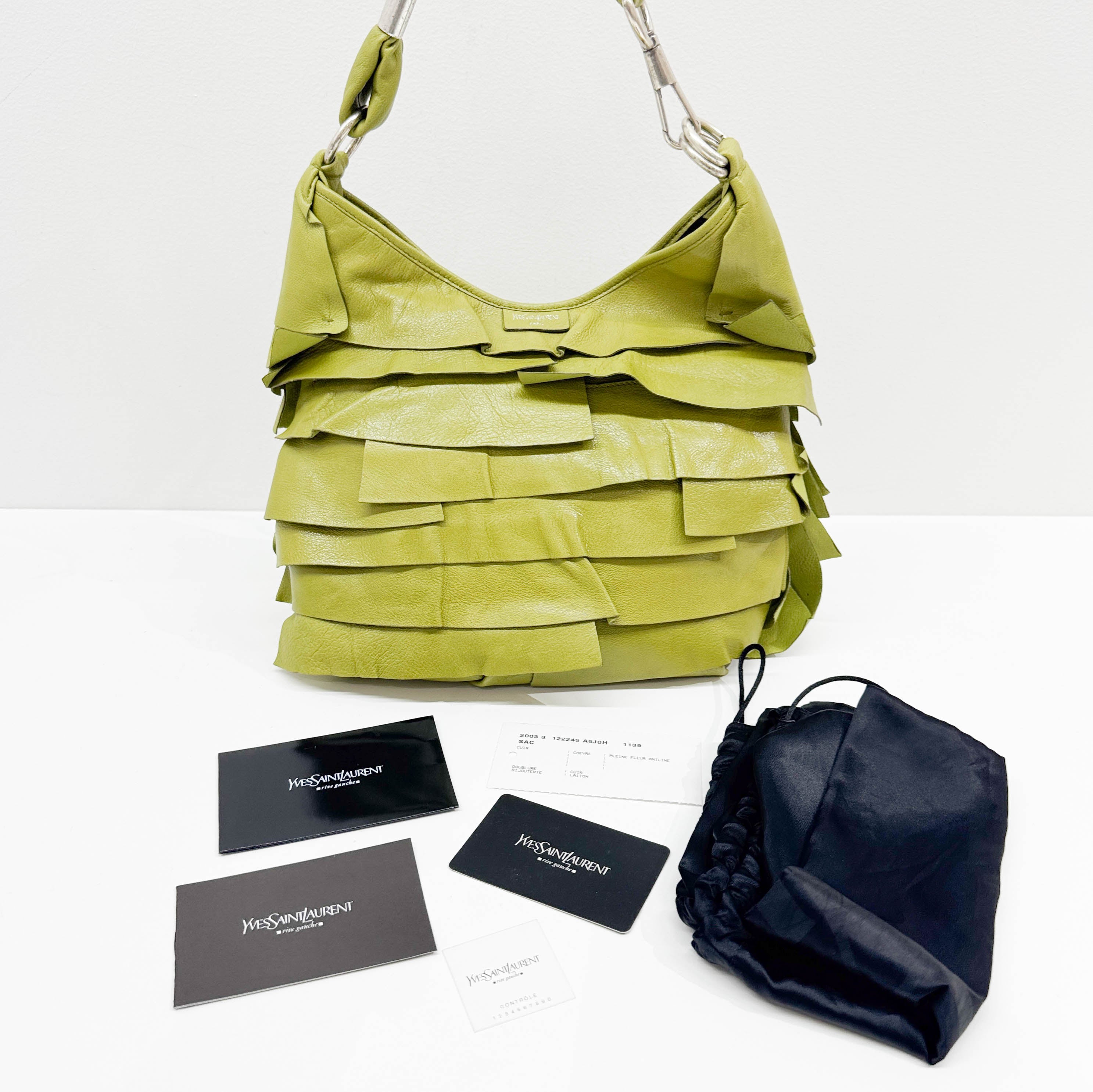 Saint Tropez Lime Leather Shoulder Bag