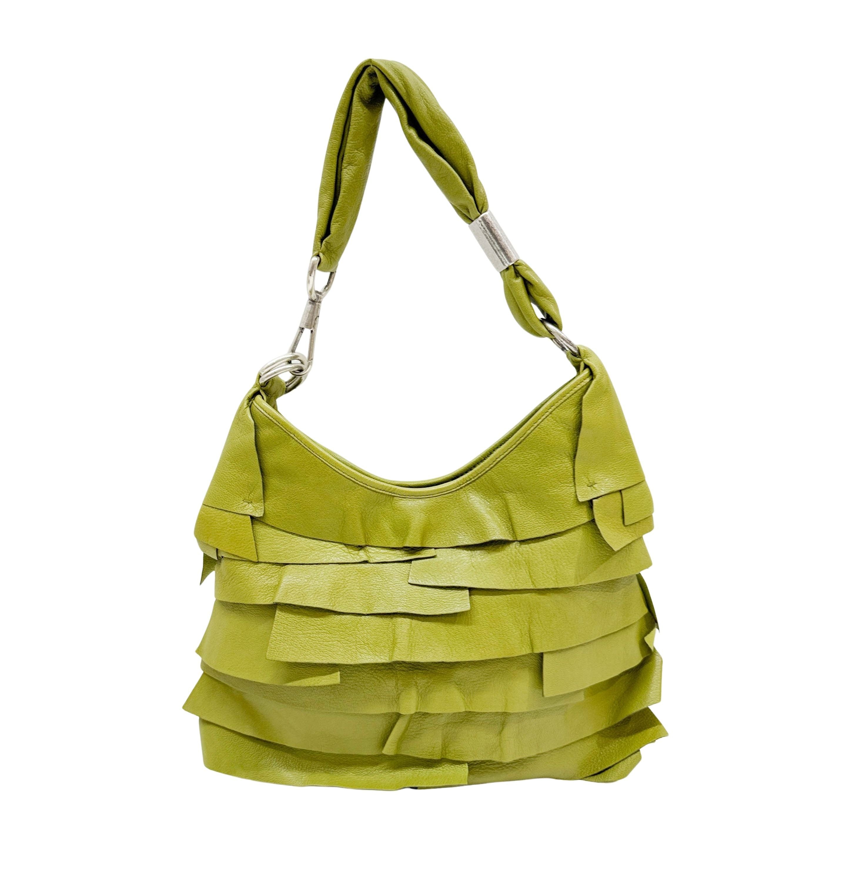 Saint Tropez Lime Leather Shoulder Bag