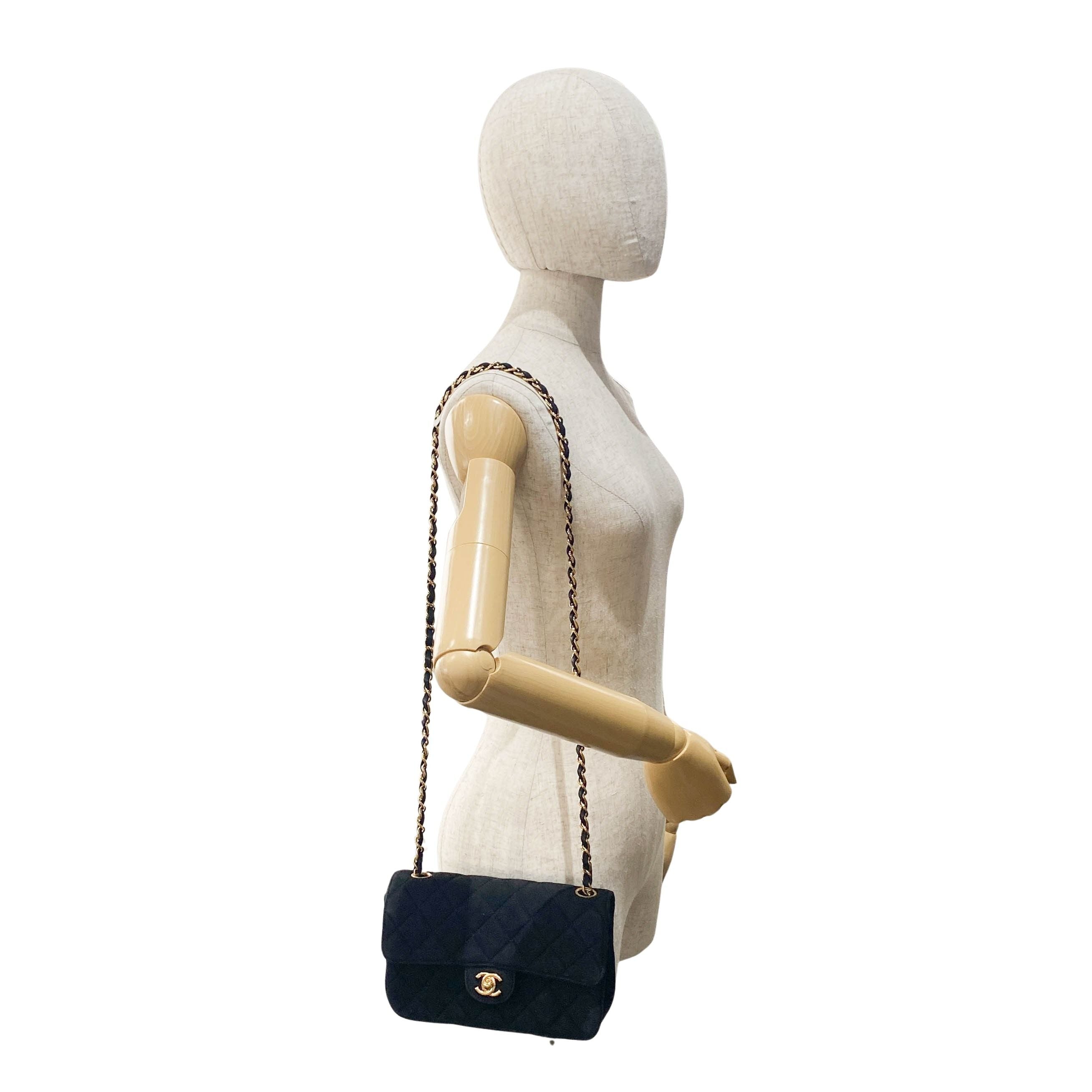 Matelassé Black Suede Crossbody Bag