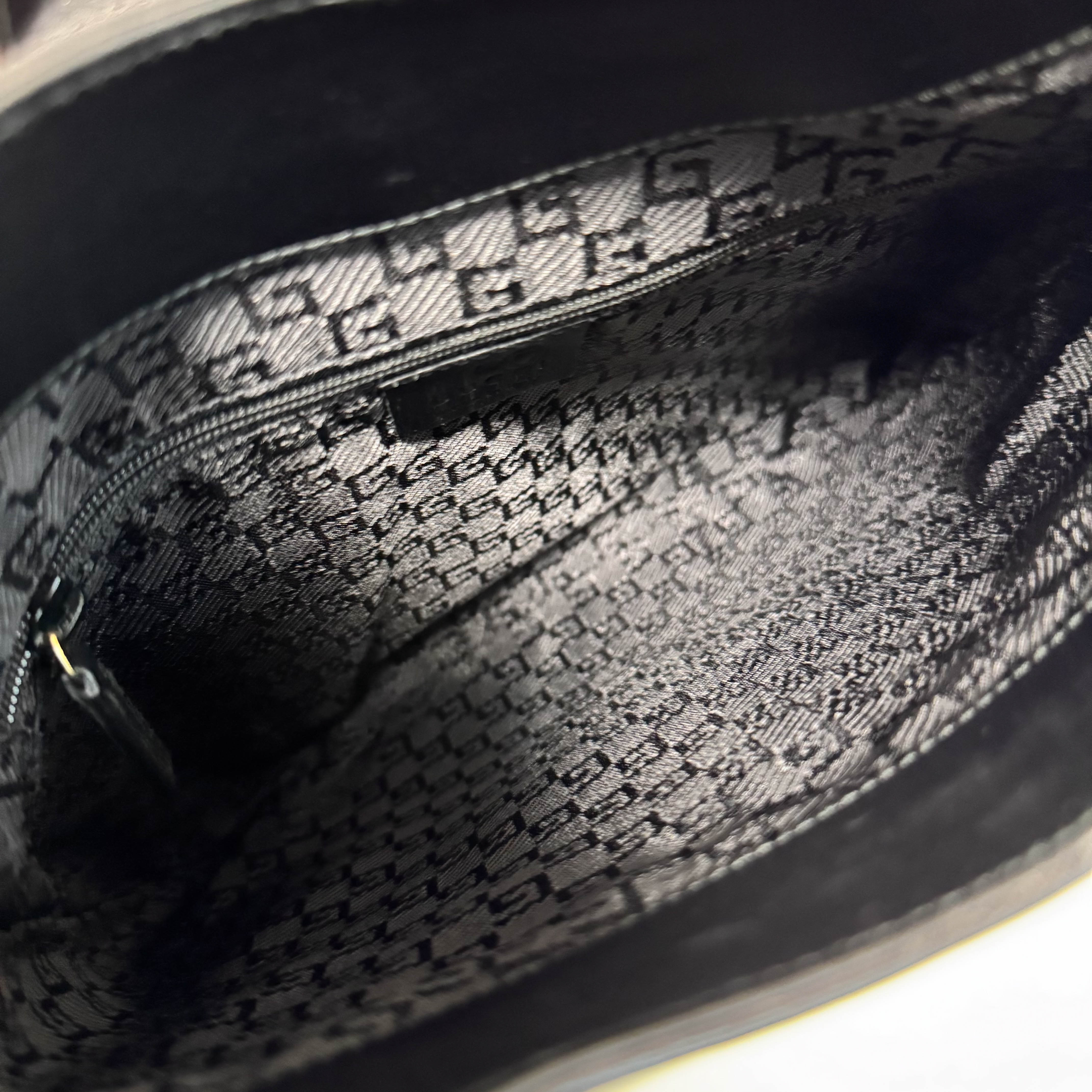 Vintage Black Suede Shoulder Bag