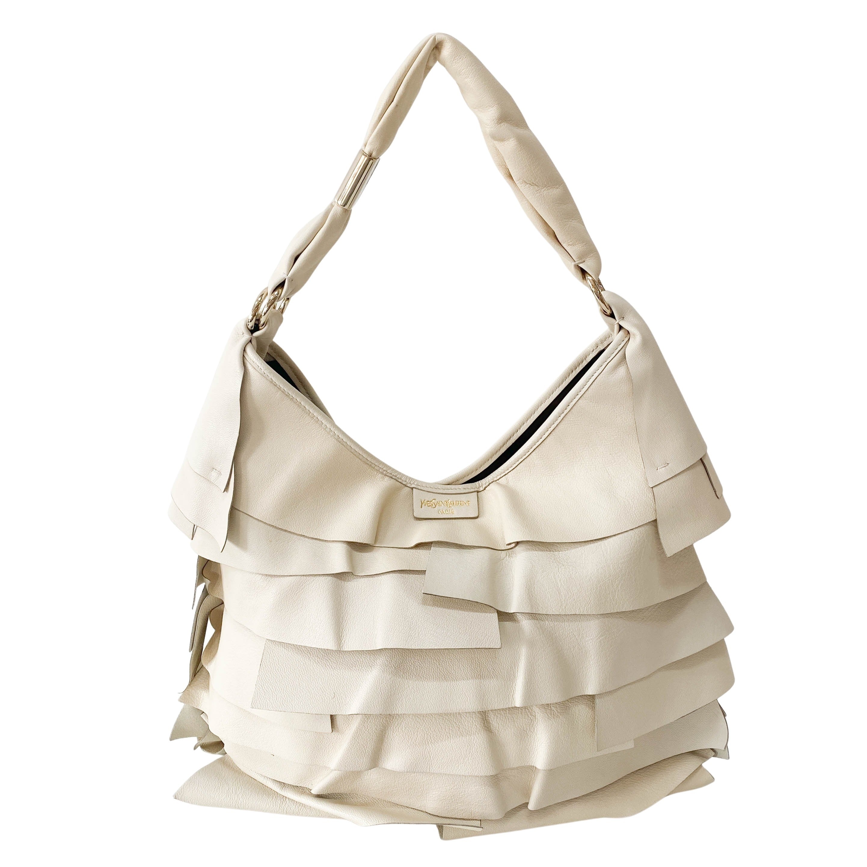 YSL Saint-Tropez Beige Leather Shoulder Bag