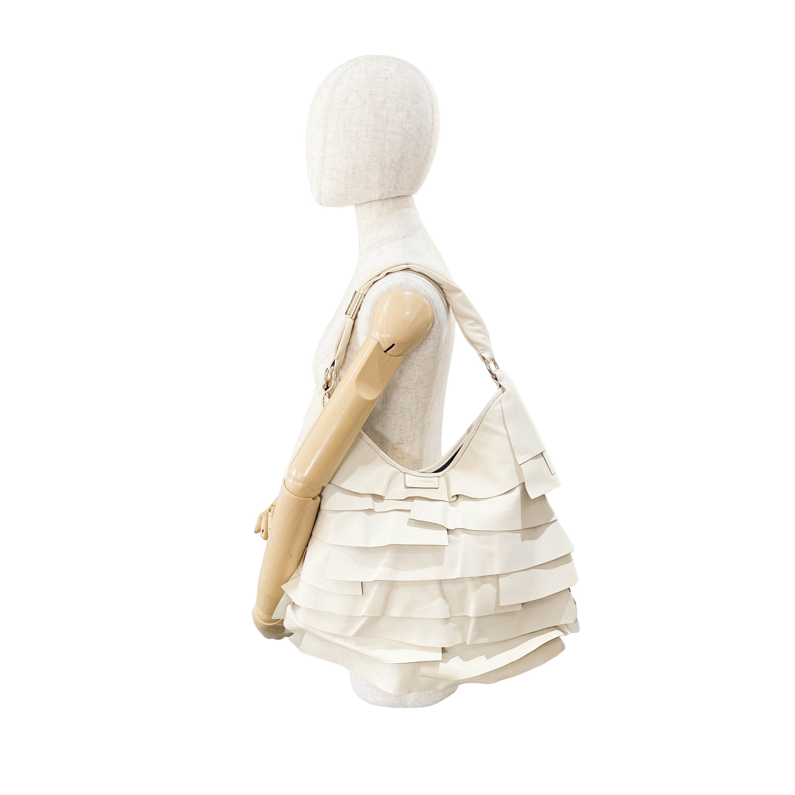 YSL Saint-Tropez Beige Leather Shoulder Bag