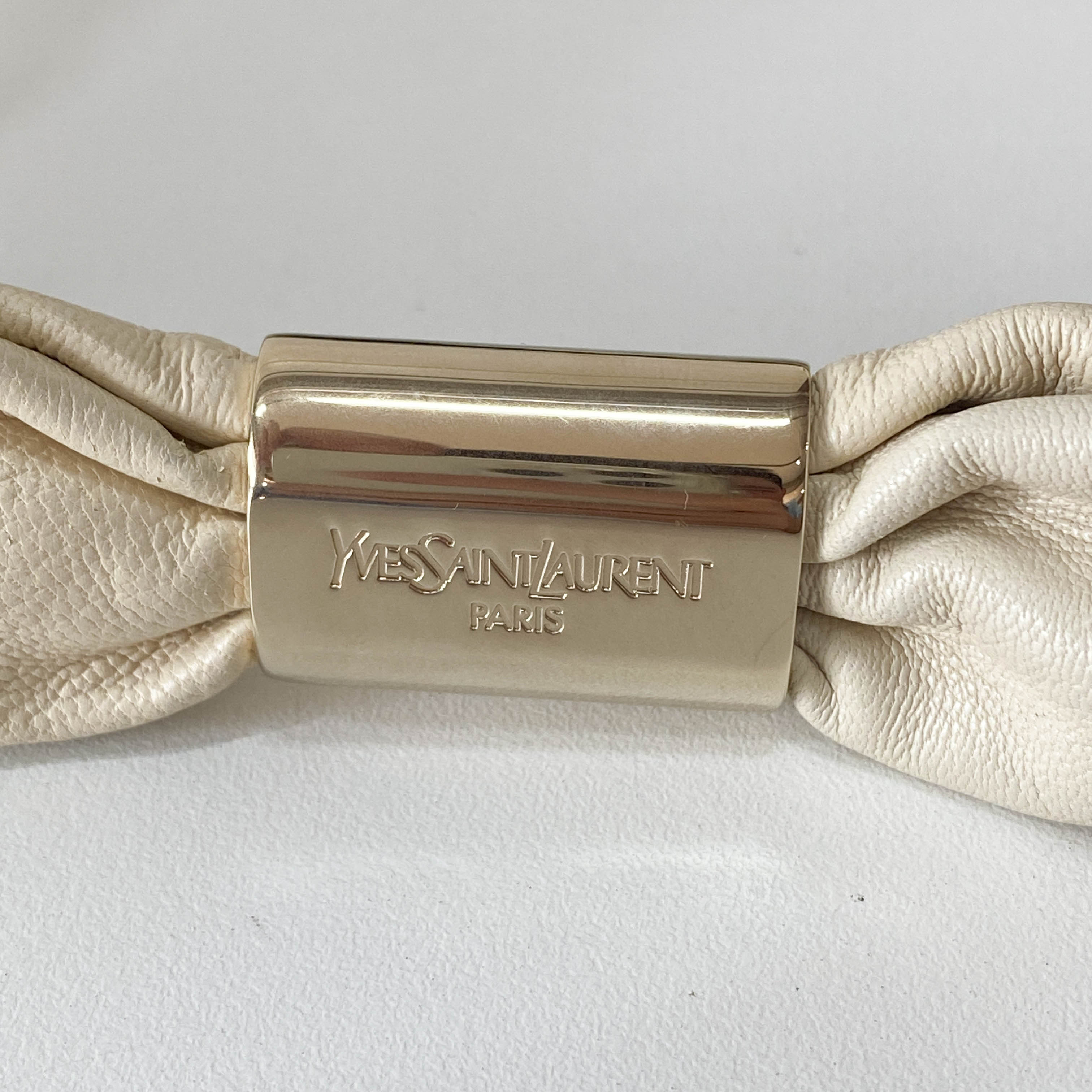 YSL Saint-Tropez Beige Leather Shoulder Bag