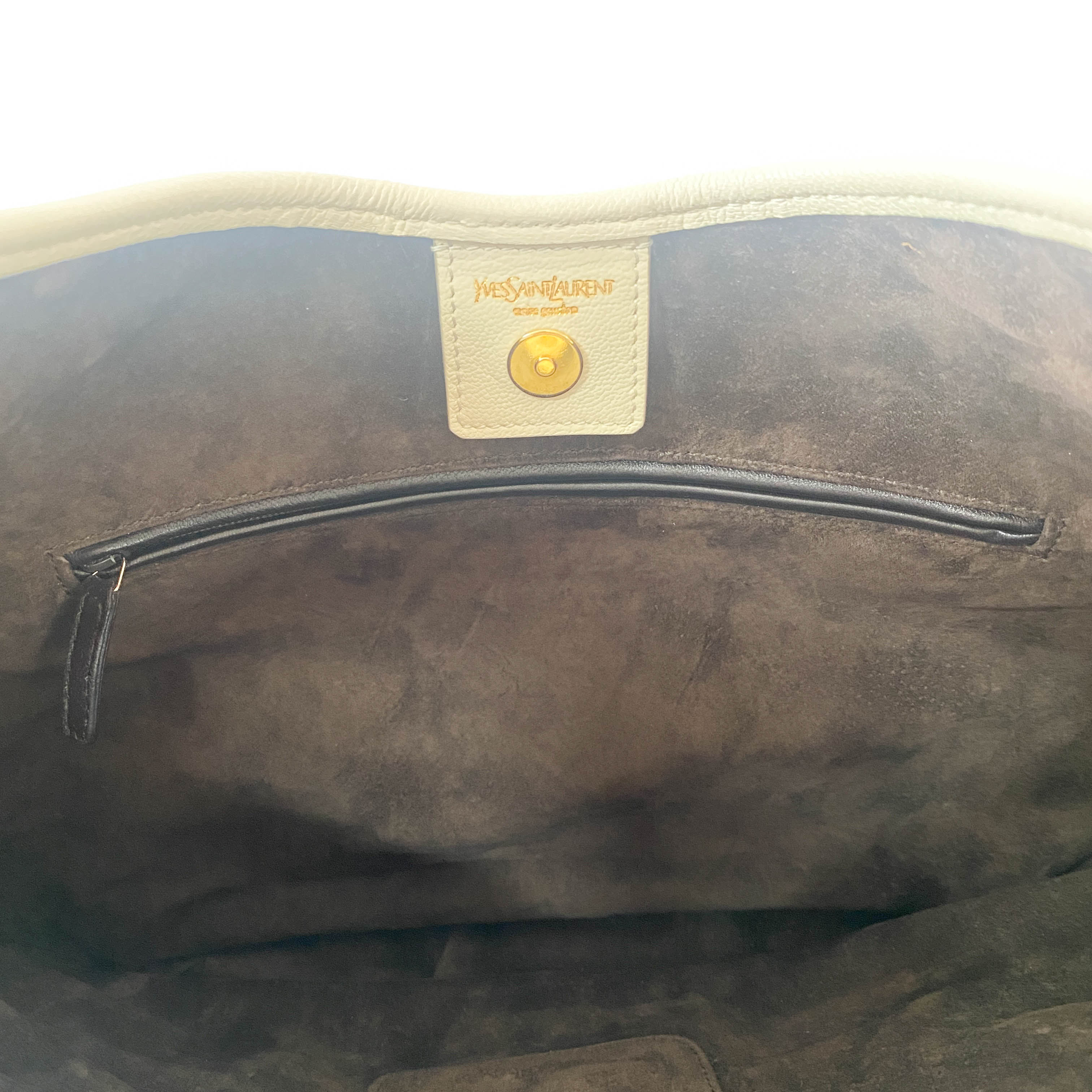 YSL Saint-Tropez Beige Leather Shoulder Bag