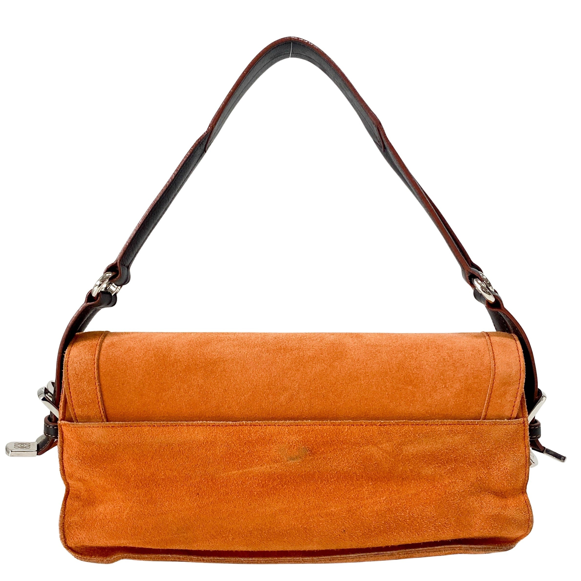 Orange Suede Shoulder Bag