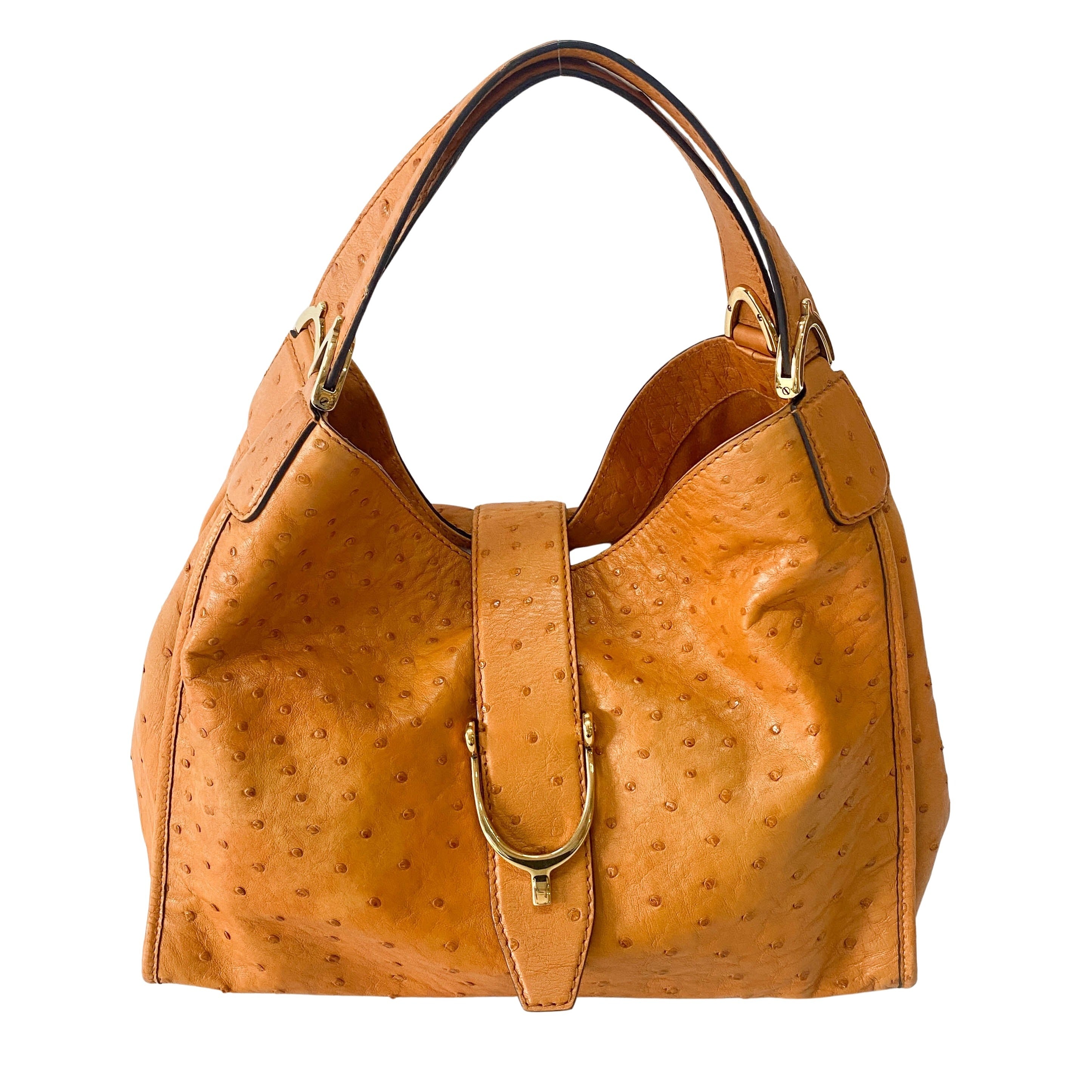 Stirrup Orange Leather Tote Bag