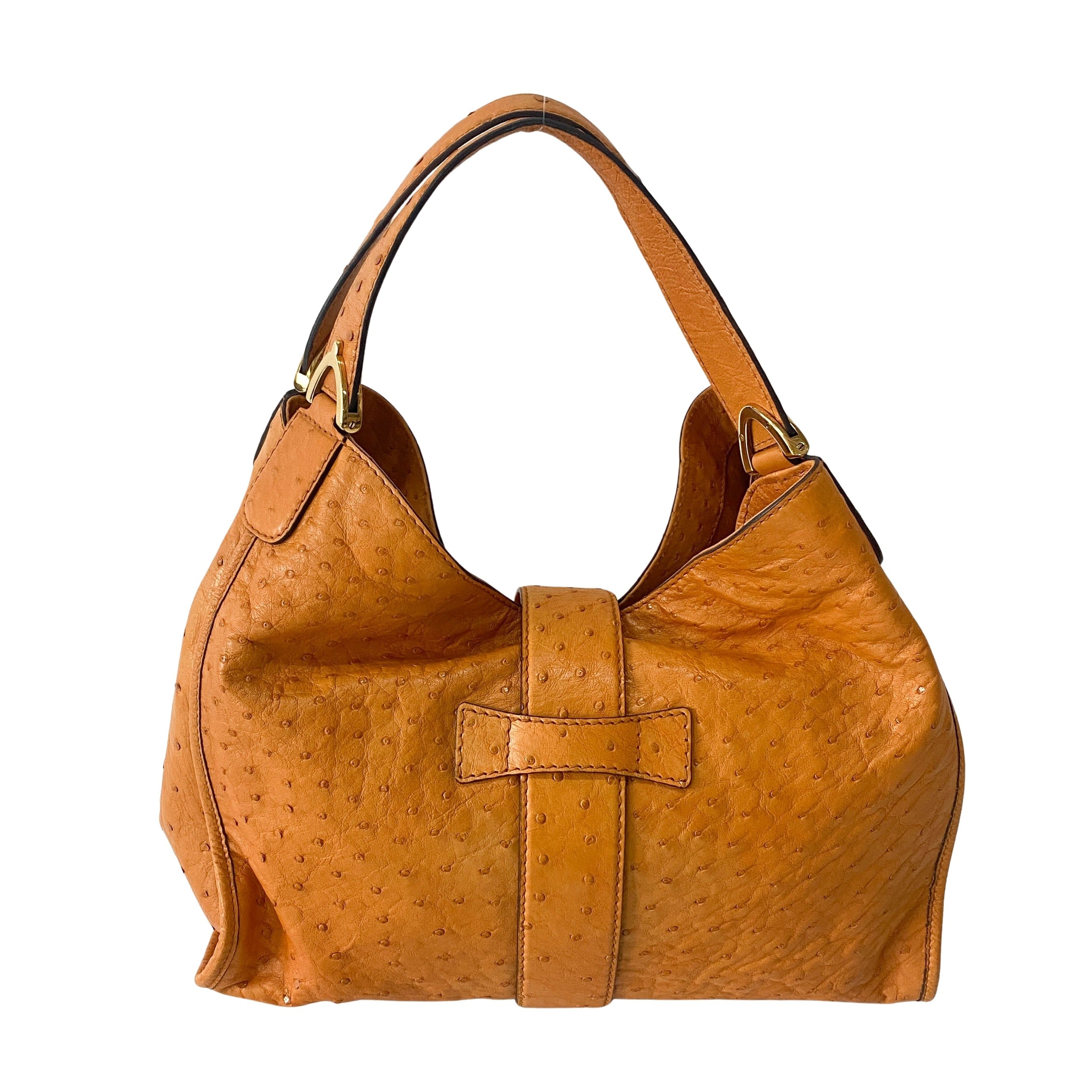 Stirrup Orange Leather Tote Bag