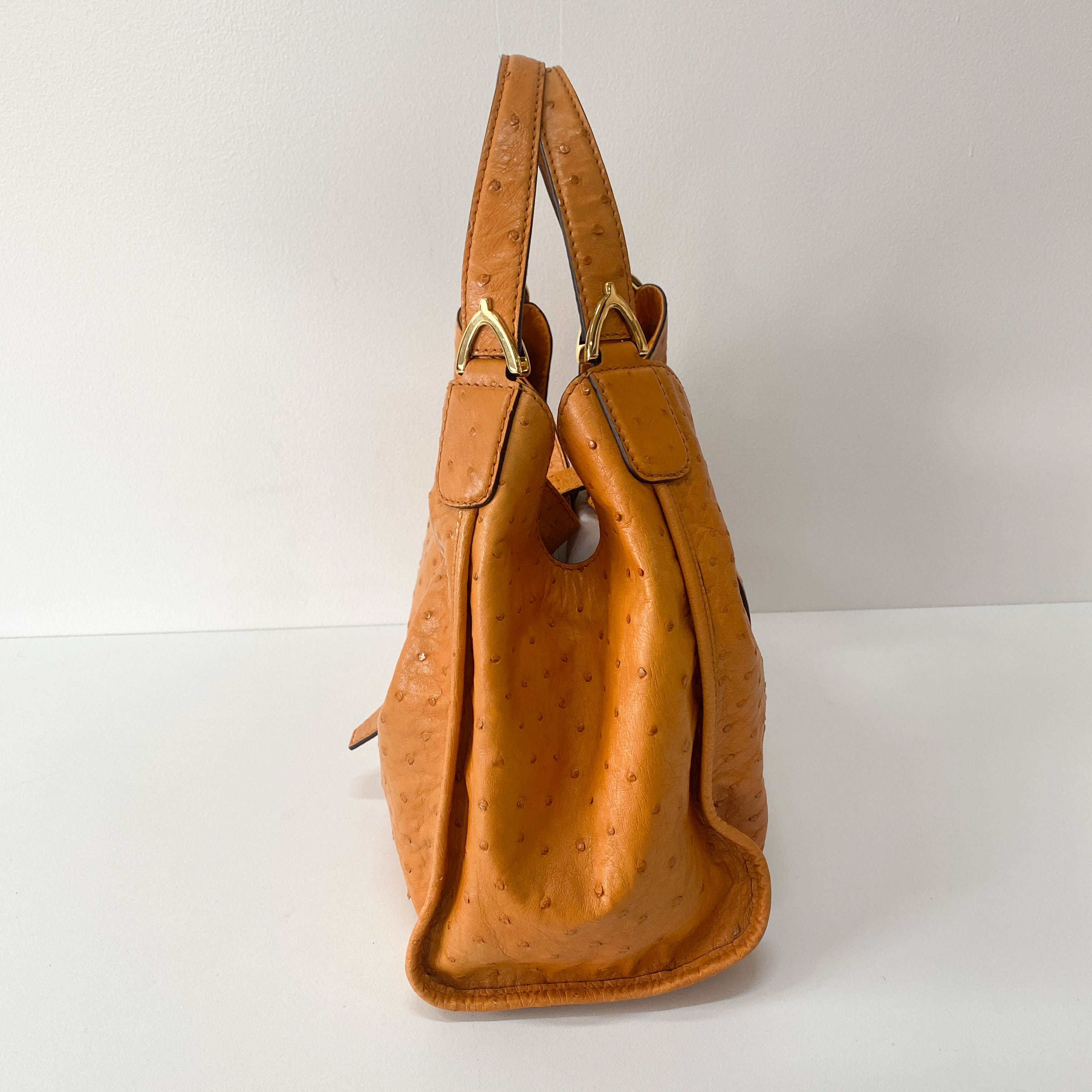 Stirrup Orange Leather Tote Bag