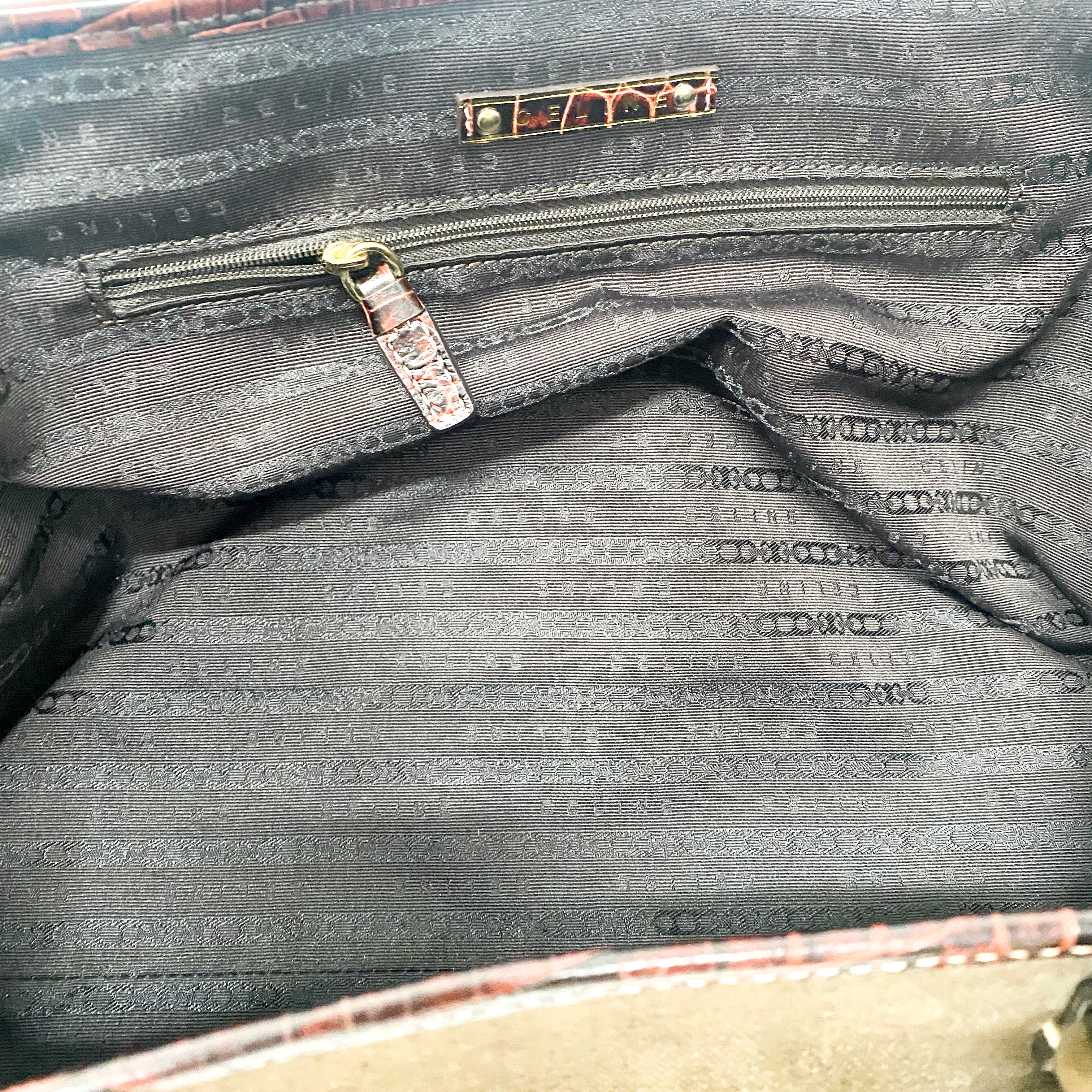 Brown Cotton Canvas Shoulder Bag