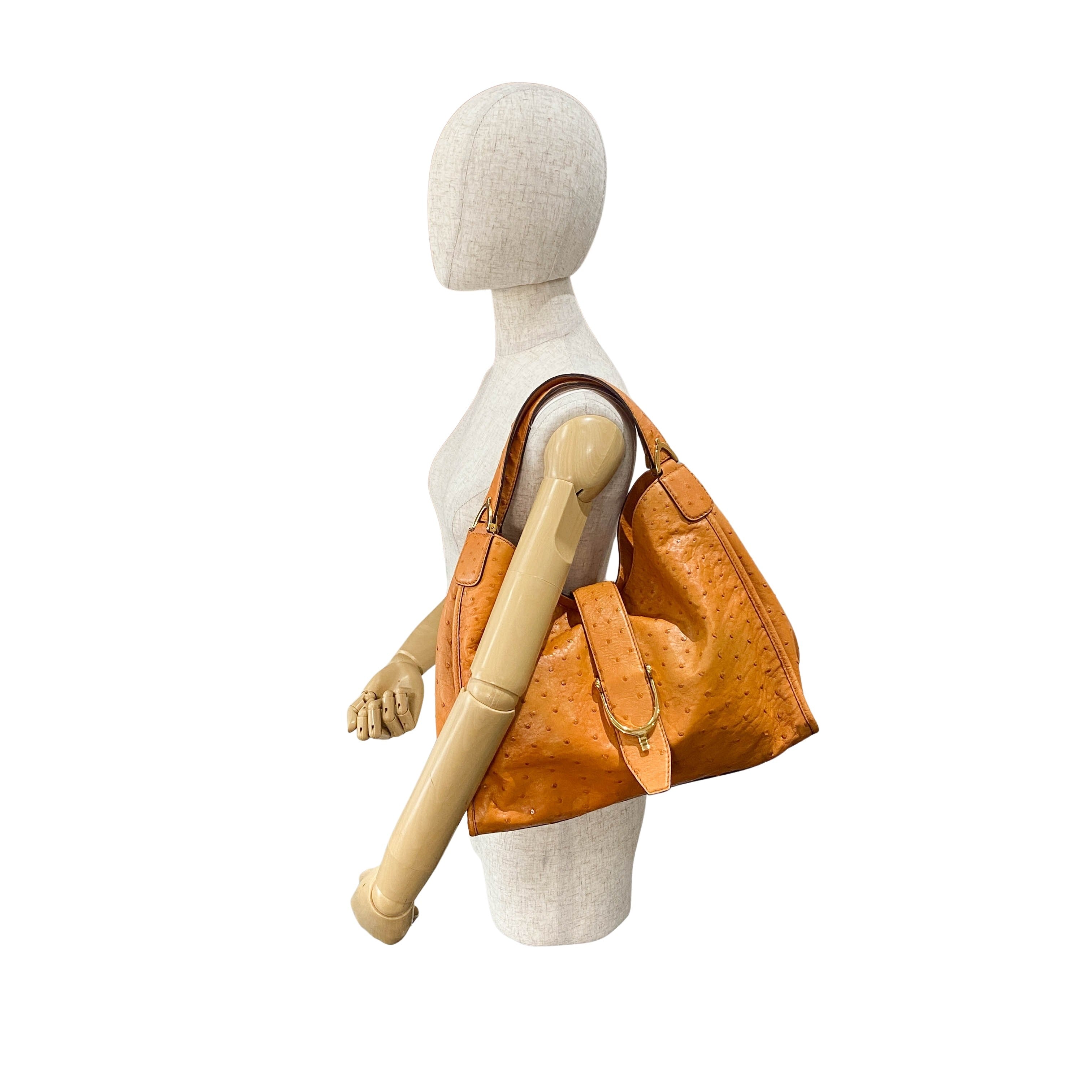 Stirrup Orange Leather Tote Bag