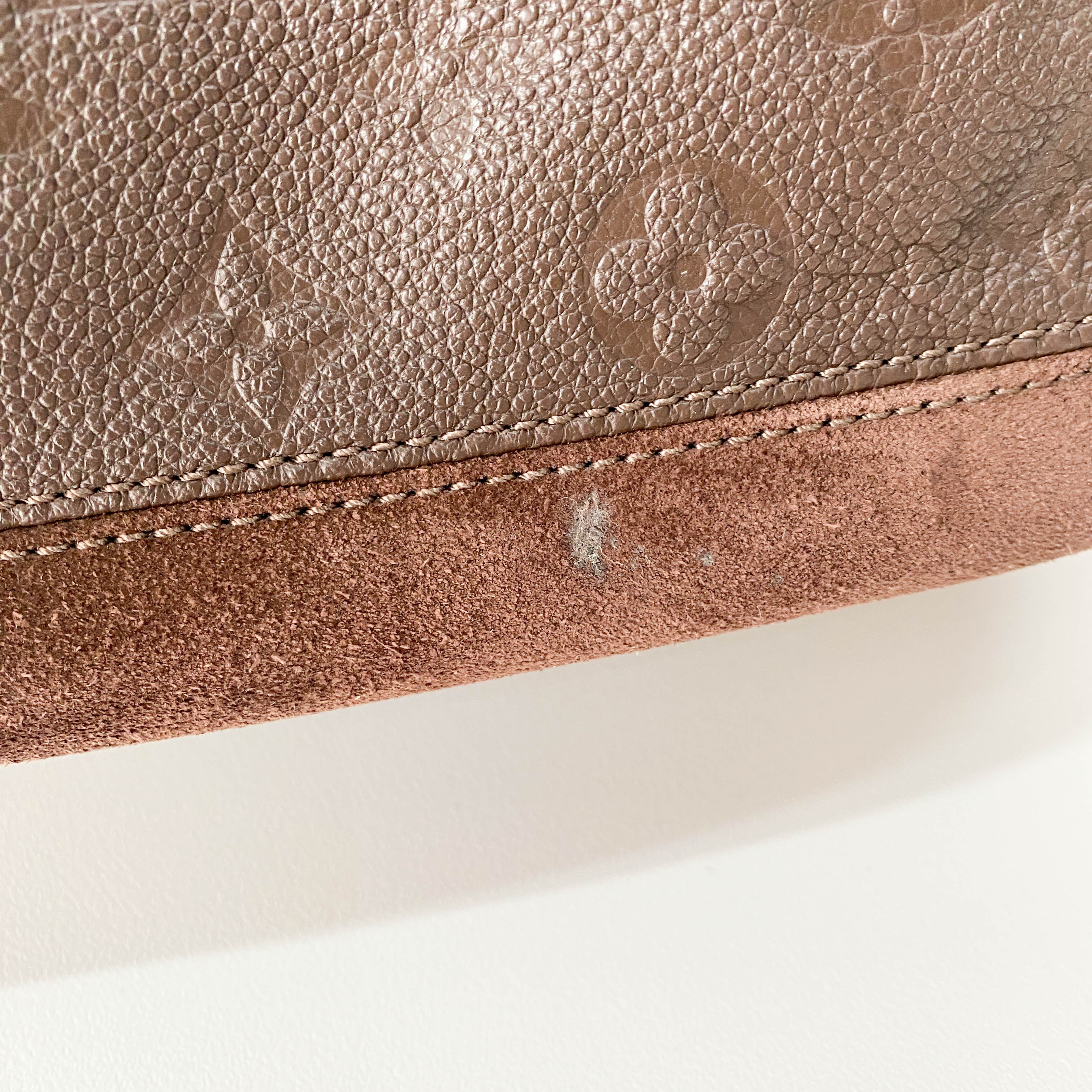 Monogram Brown Leather & Suede Shoulder Bag