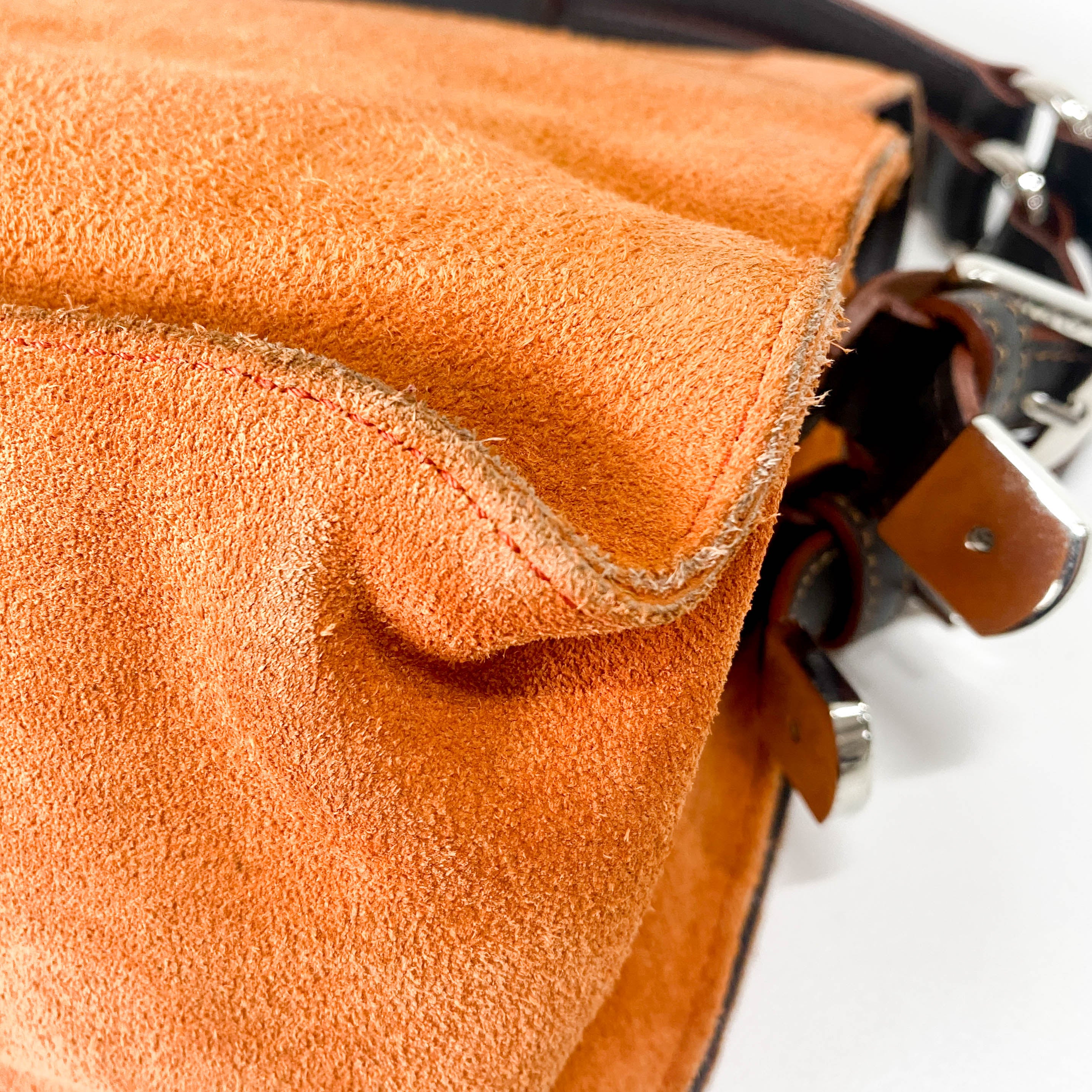 Orange Suede Shoulder Bag