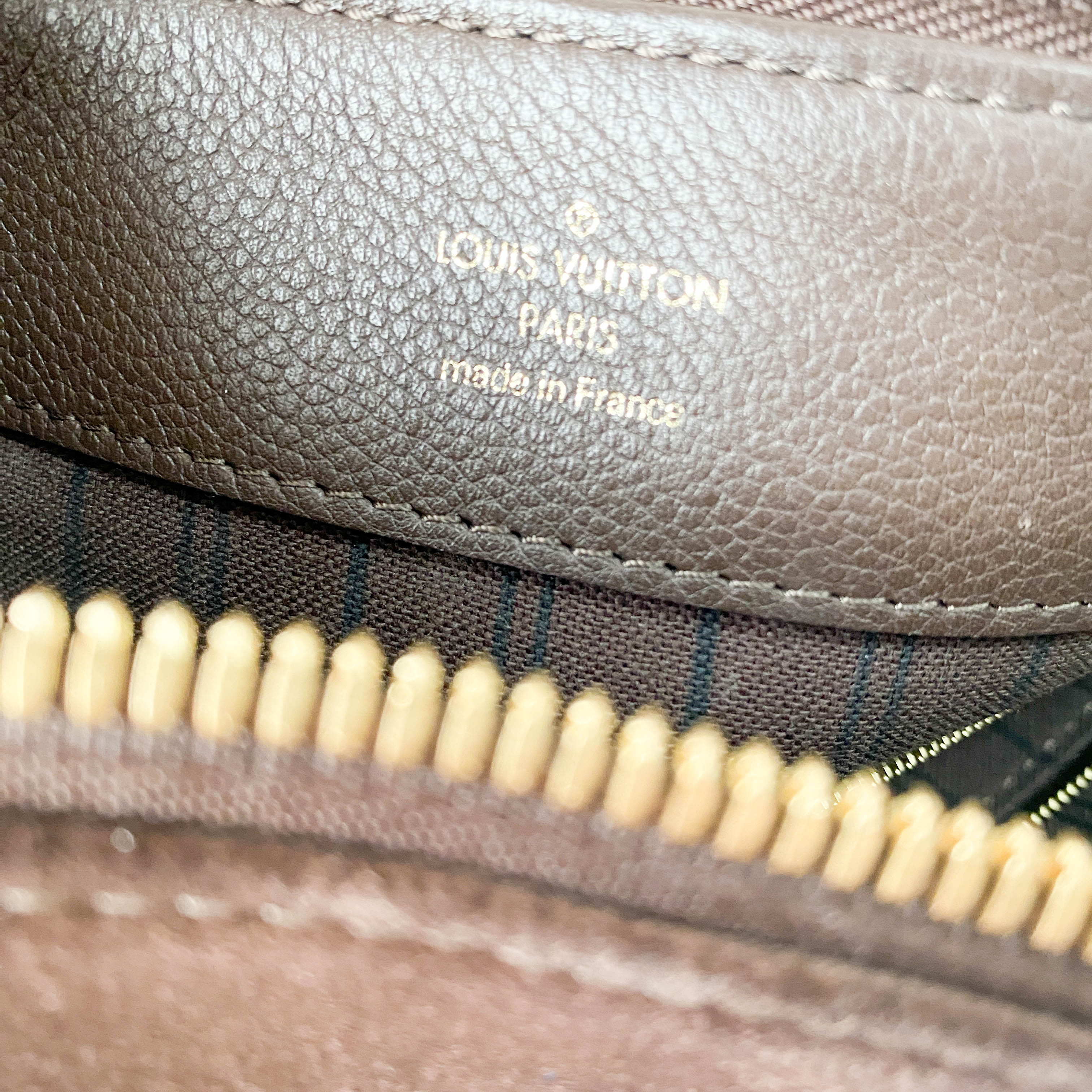 Monogram Brown Leather & Suede Shoulder Bag