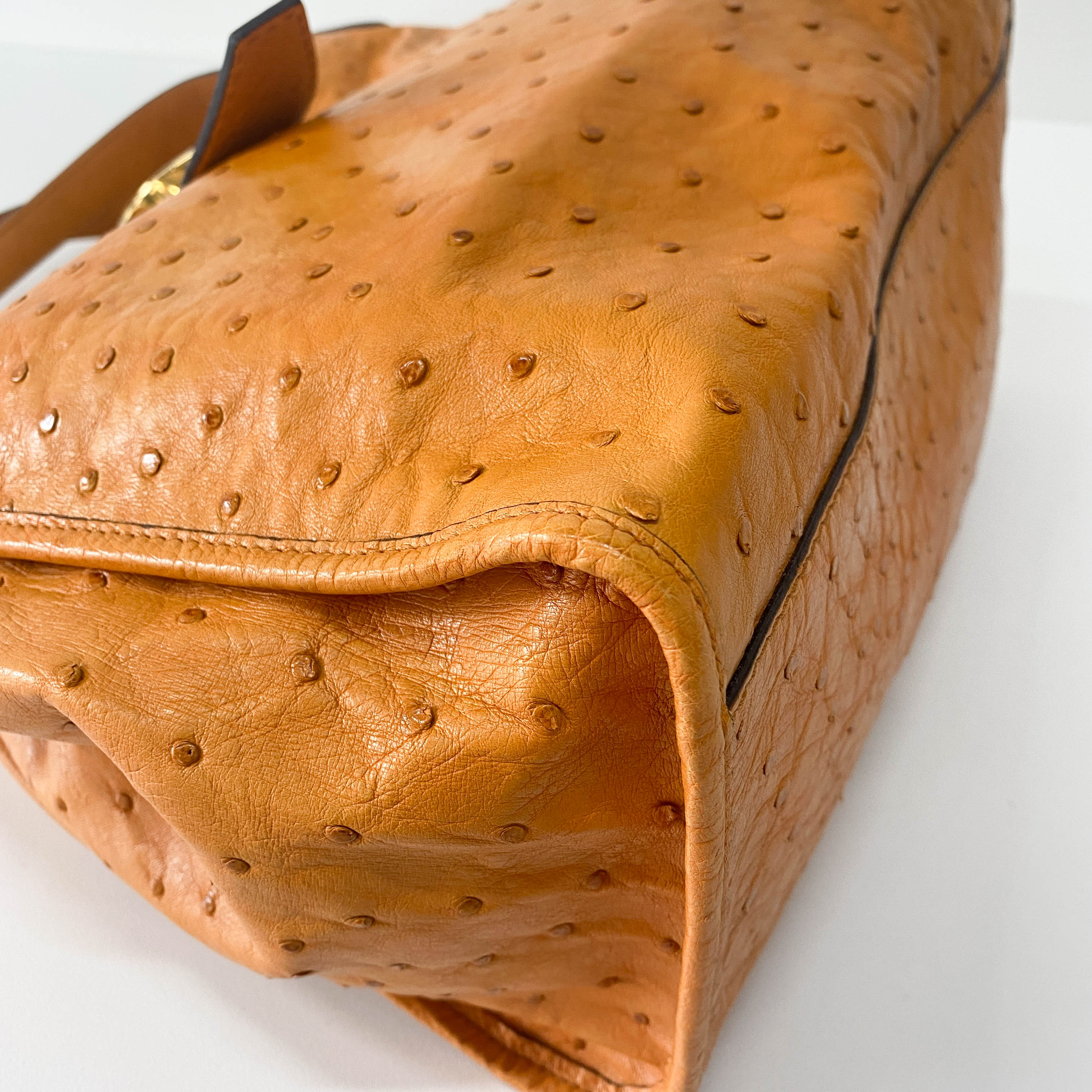 Stirrup Orange Leather Tote Bag