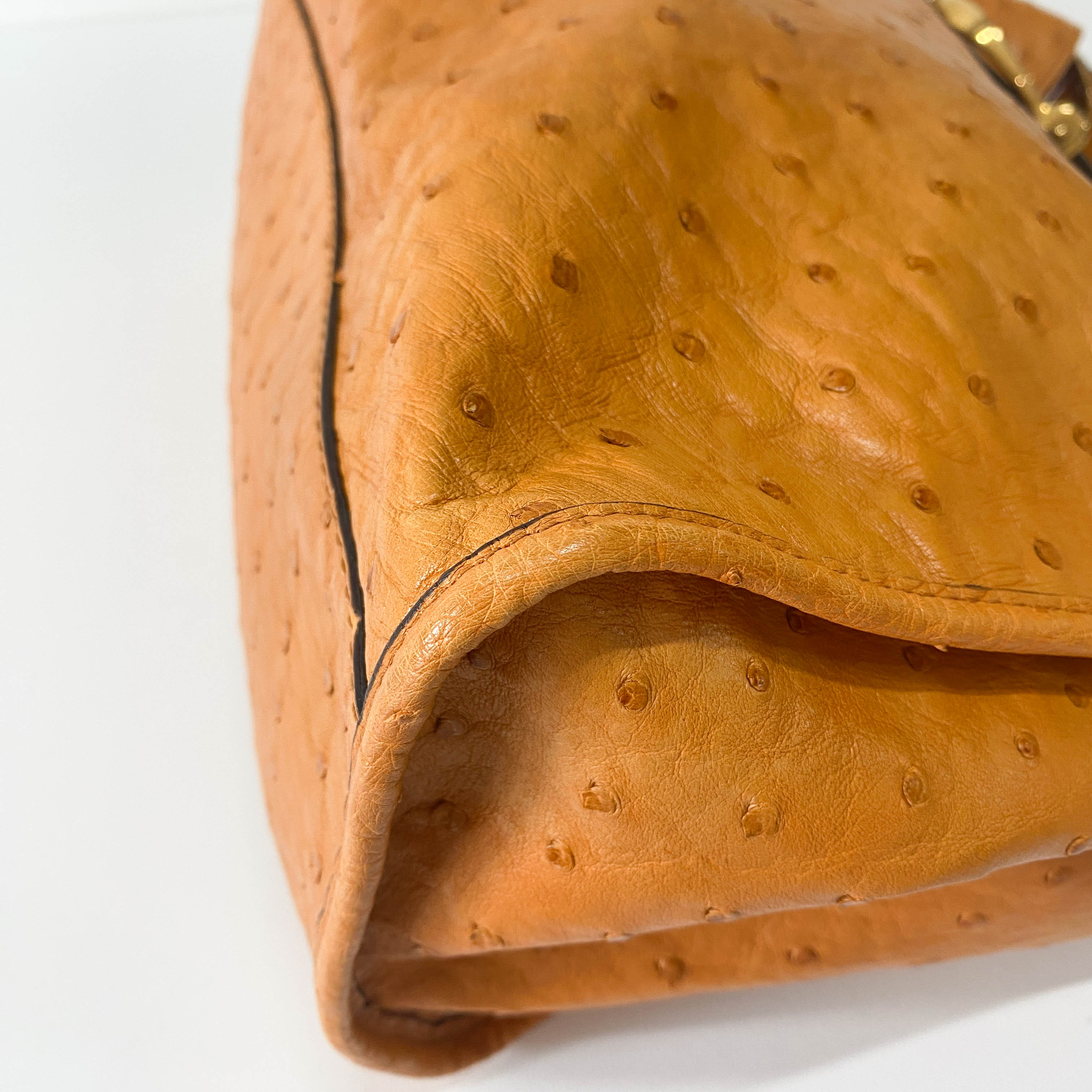 Stirrup Orange Leather Tote Bag