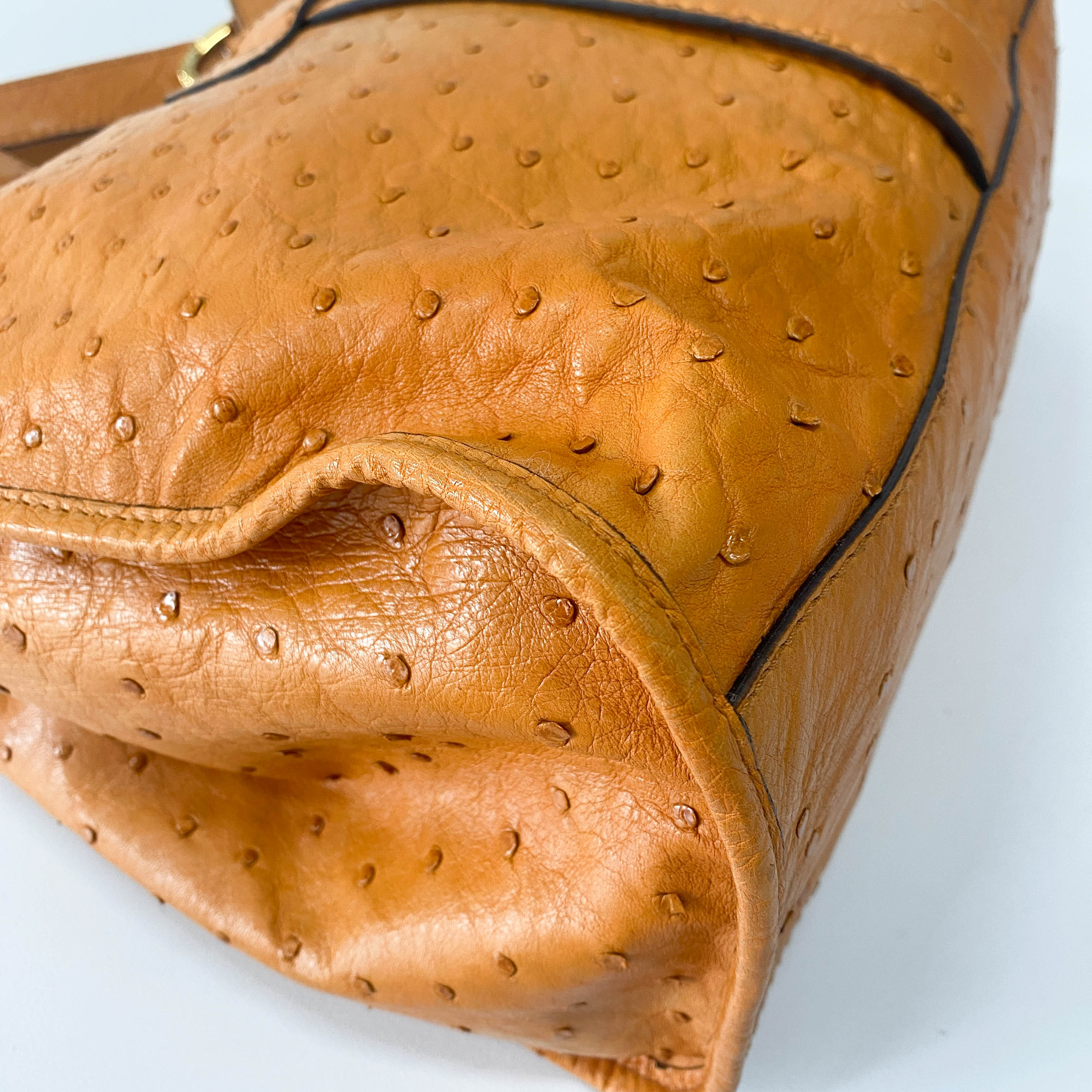 Stirrup Orange Leather Tote Bag