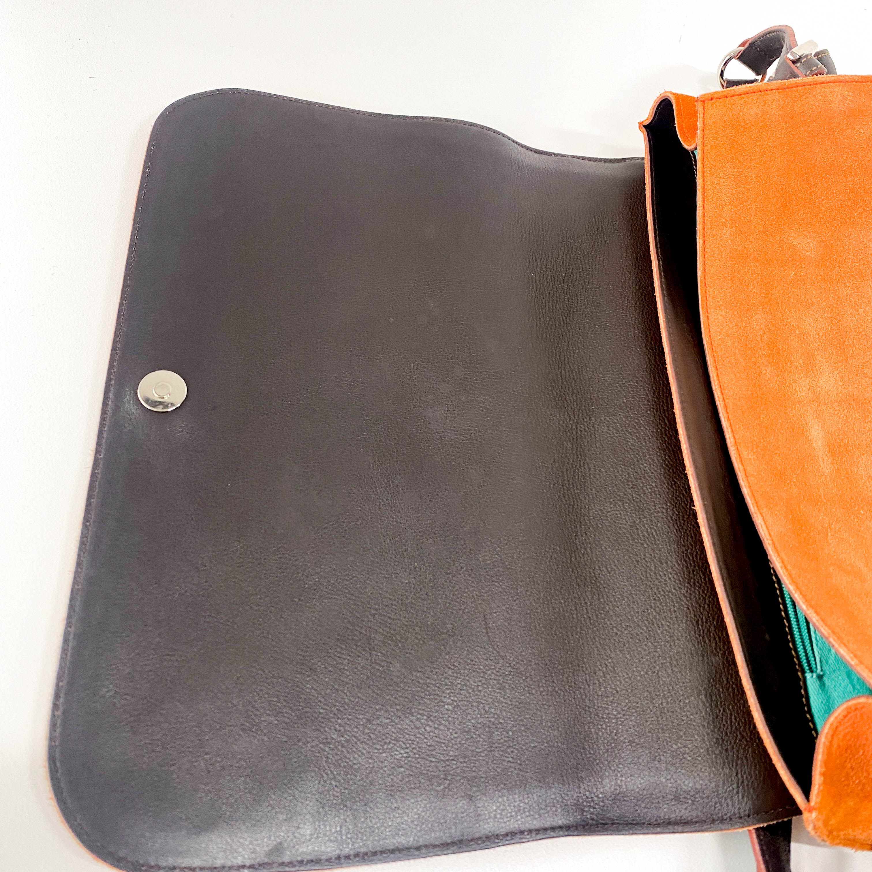 Orange Suede Shoulder Bag