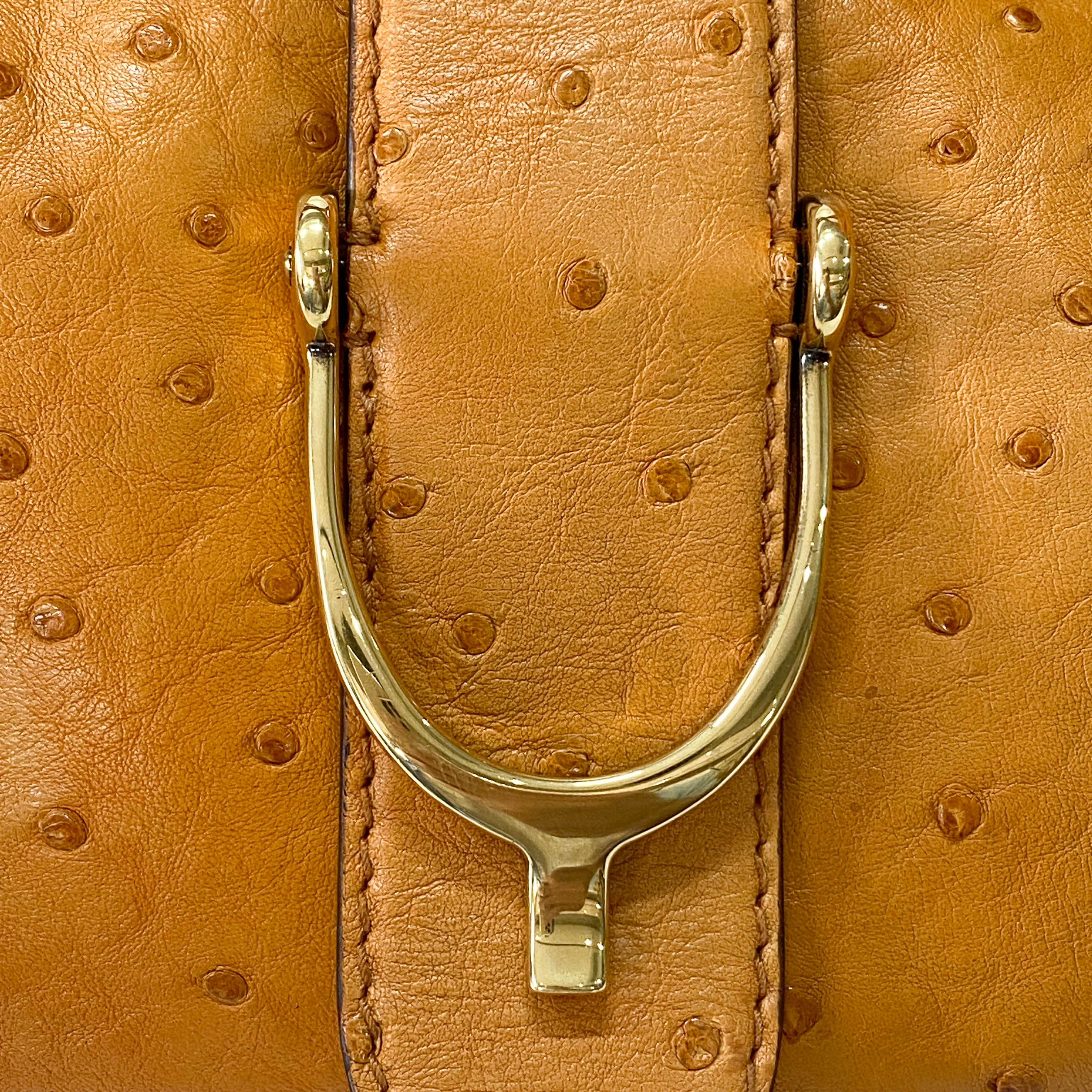 Stirrup Orange Leather Tote Bag