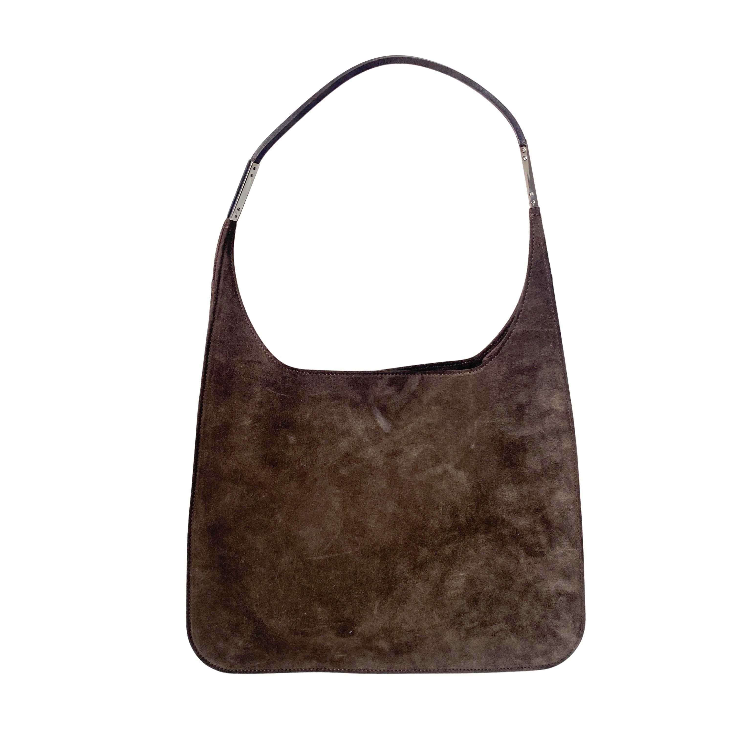 Brown Suede Shoulder Bag