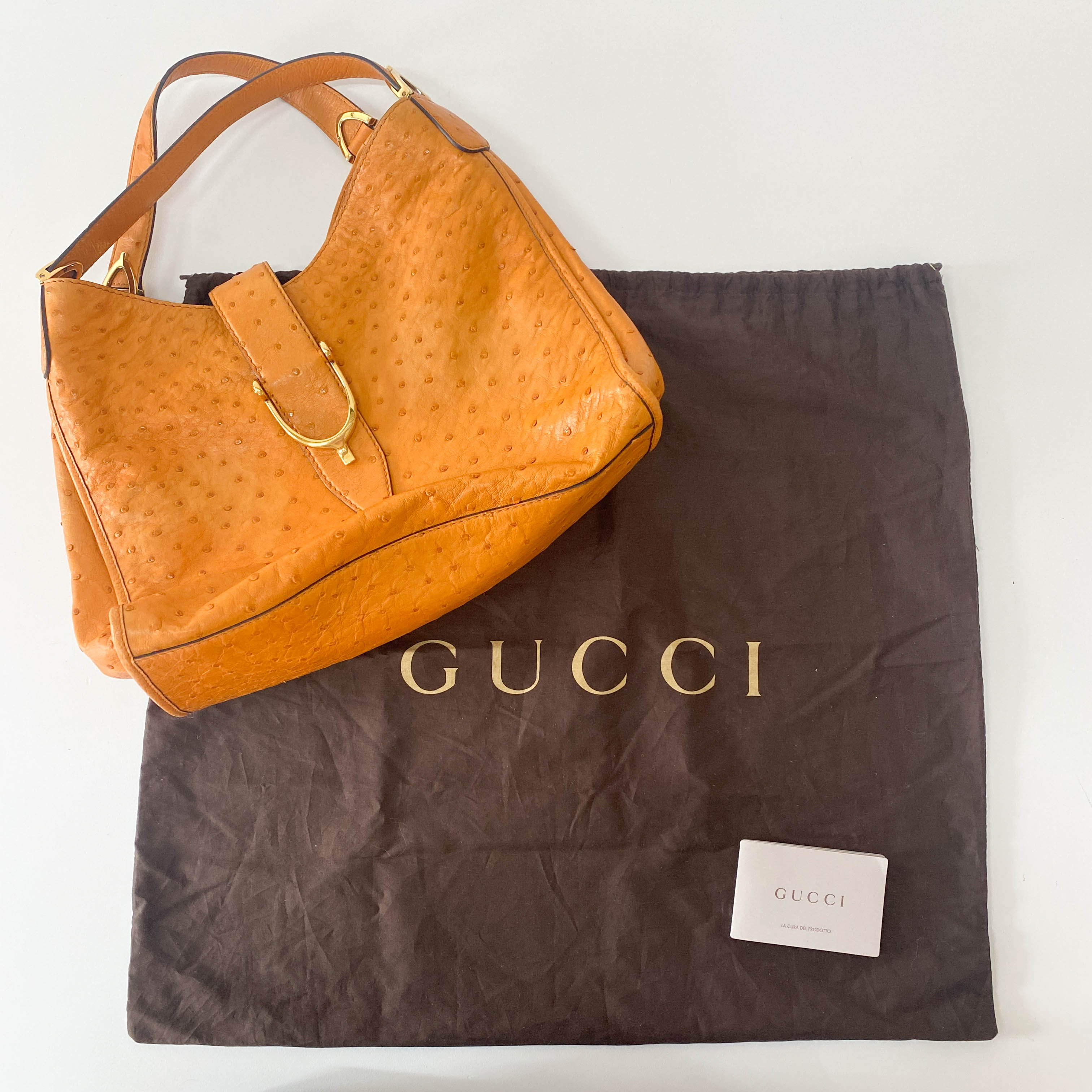 Stirrup Orange Leather Tote Bag