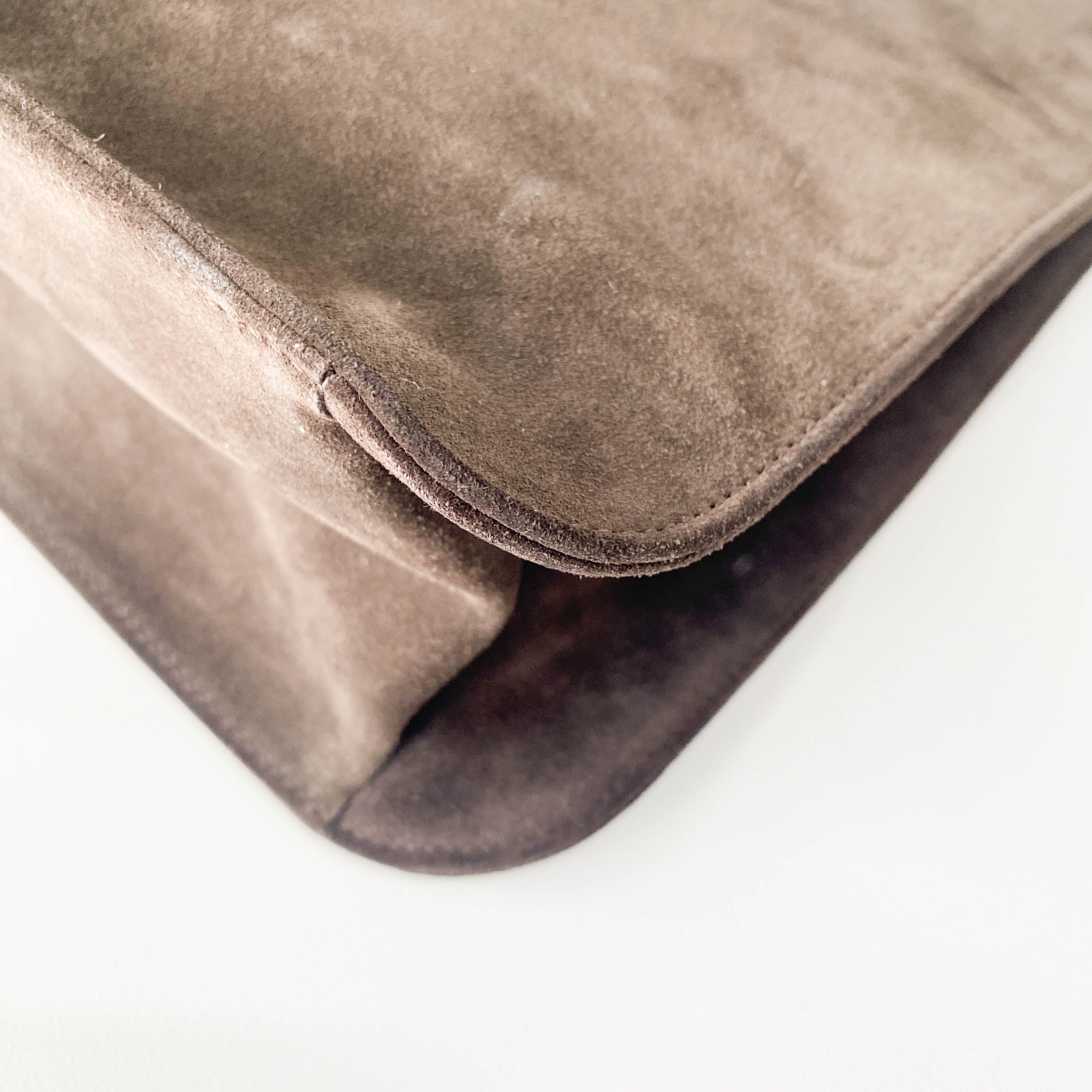 Brown Suede Shoulder Bag