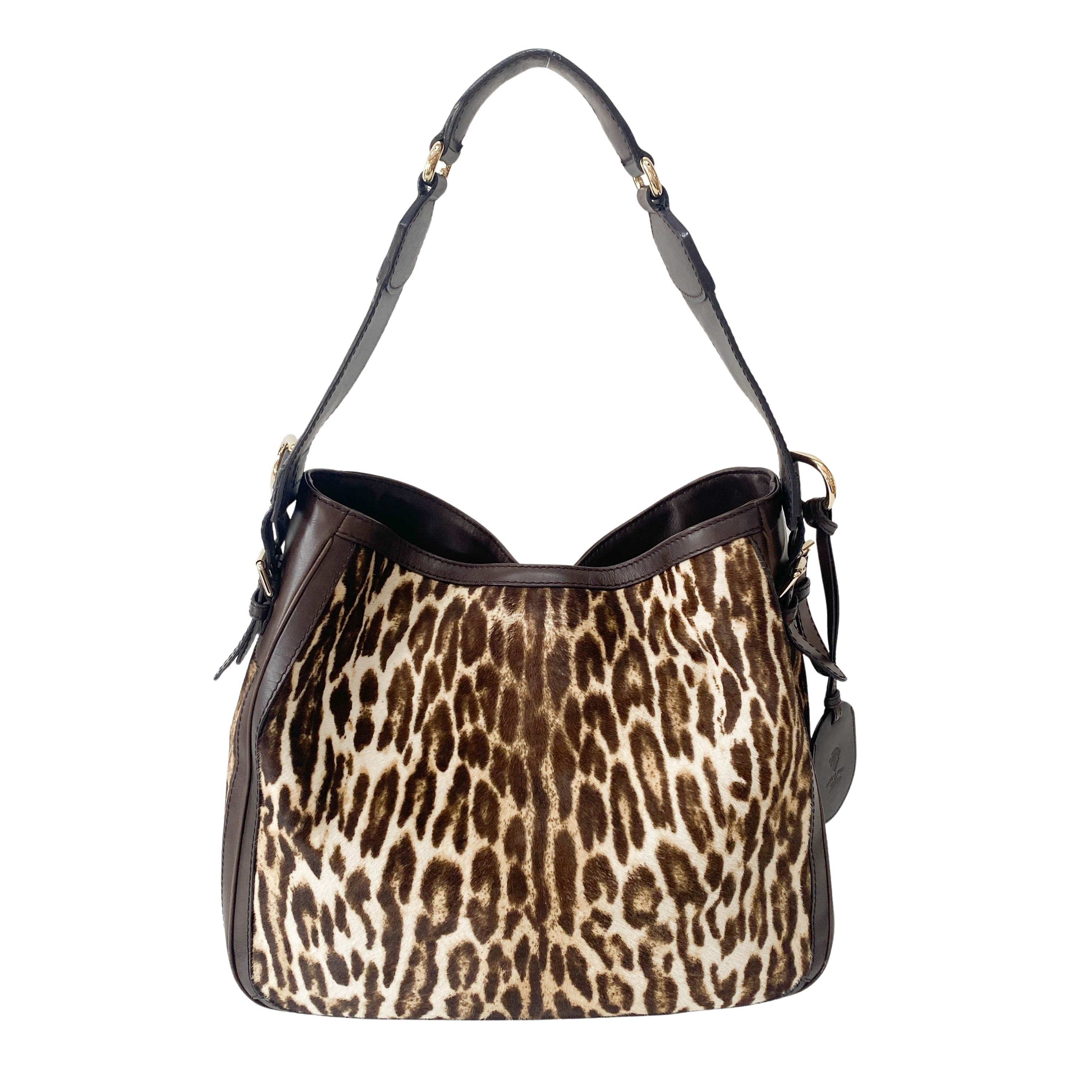 Neutral Animal Print Pony Hair Bag