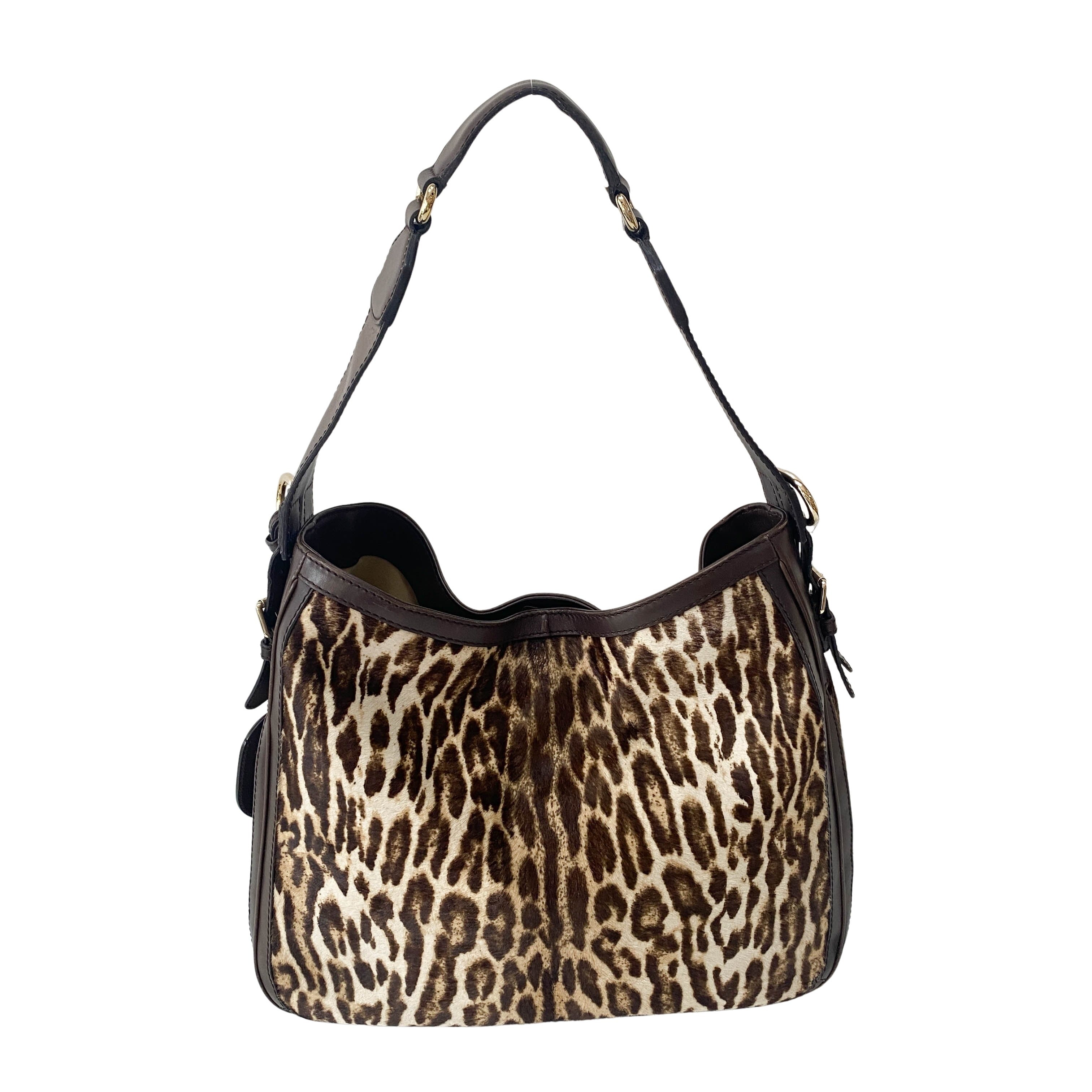 Neutral Animal Print Pony Hair Bag