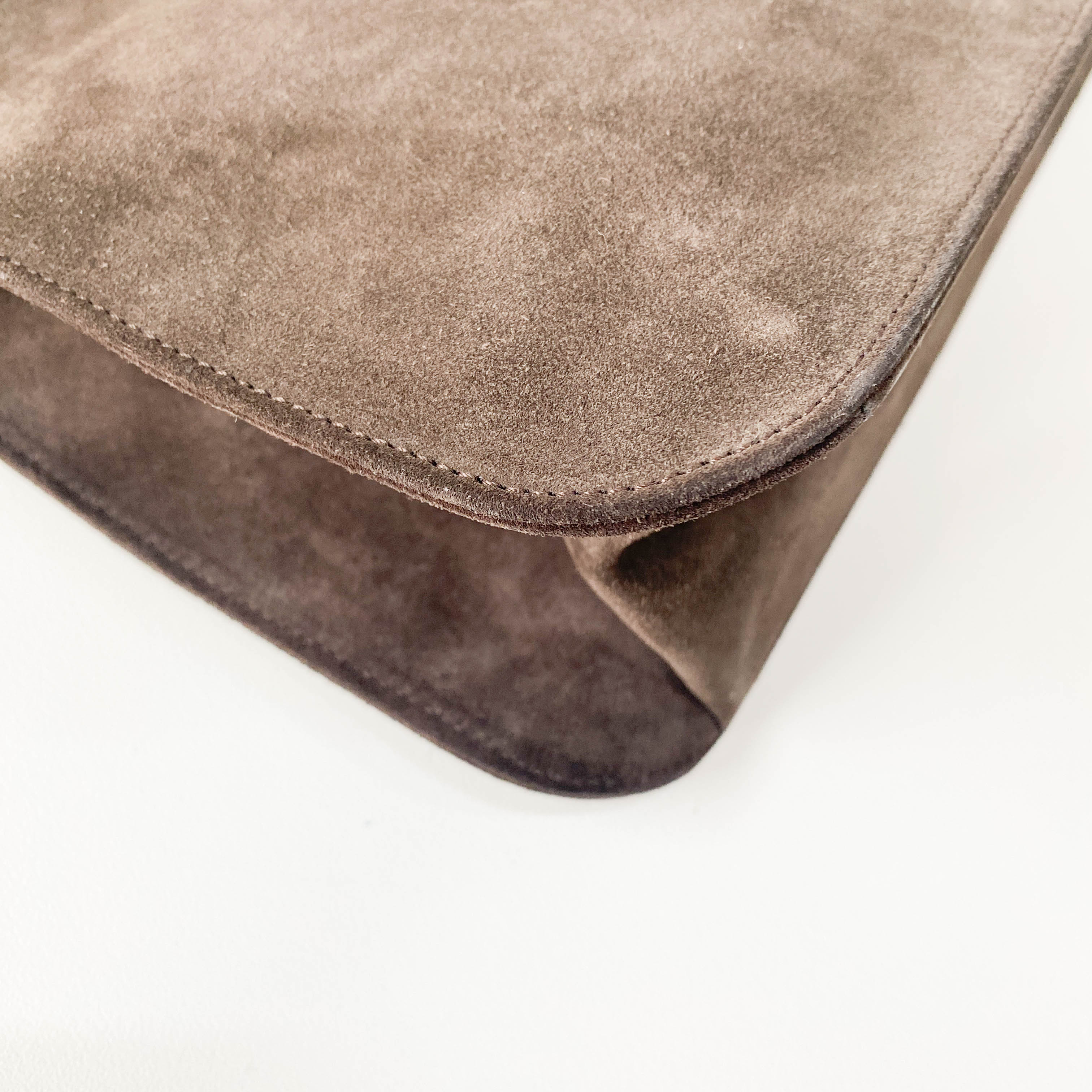 Brown Suede Shoulder Bag