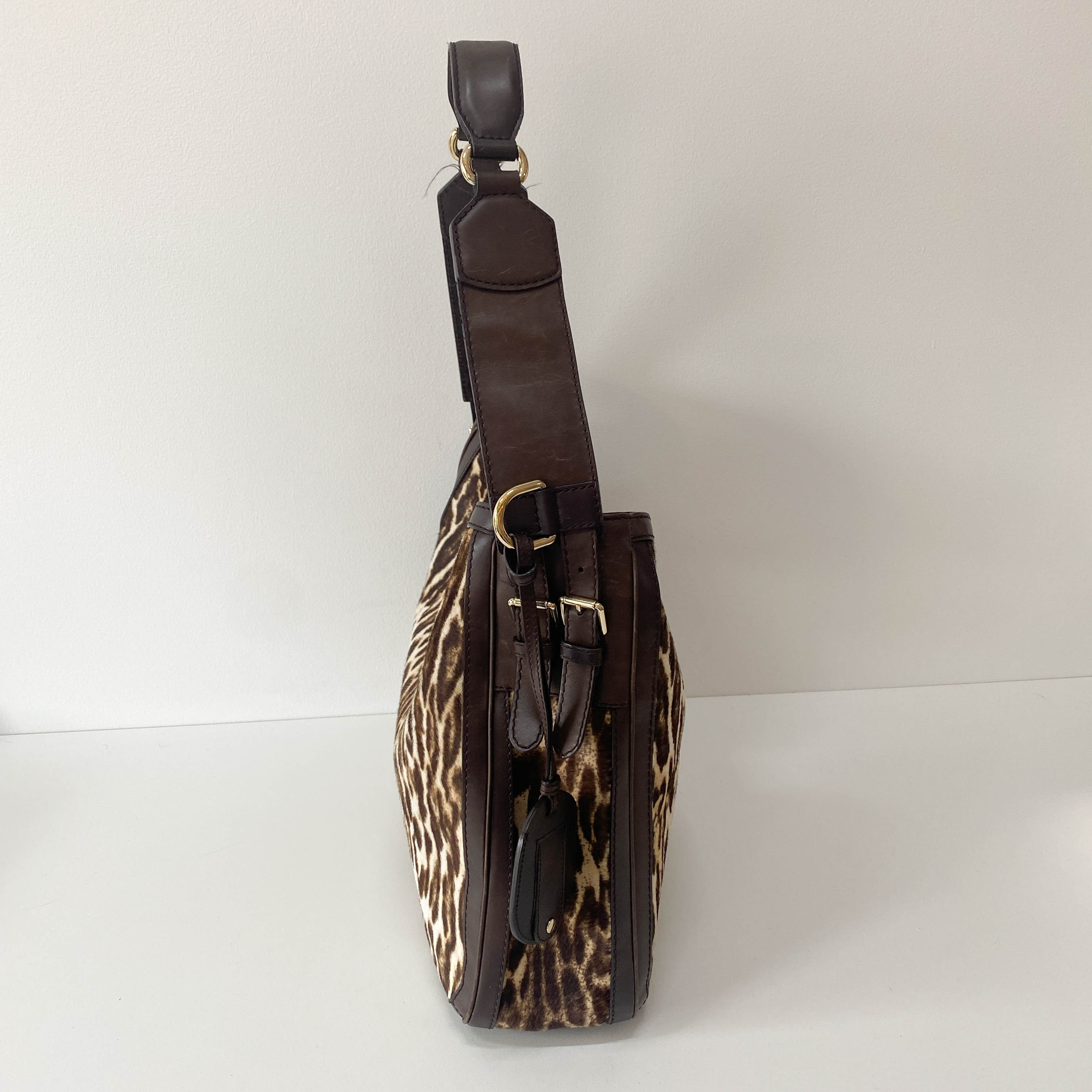 Neutral Animal Print Pony Hair Bag