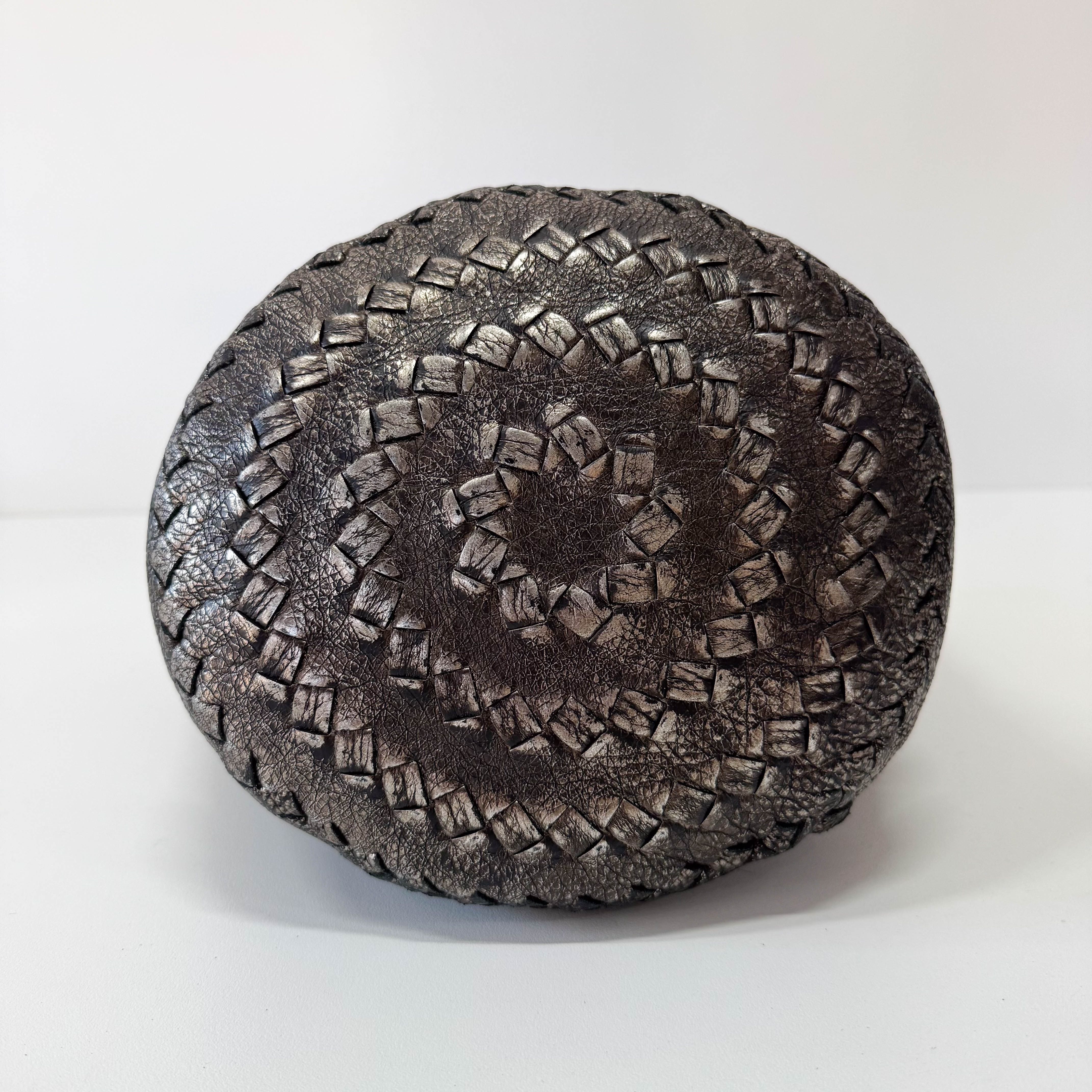 Silver Leather Shoulder Bag