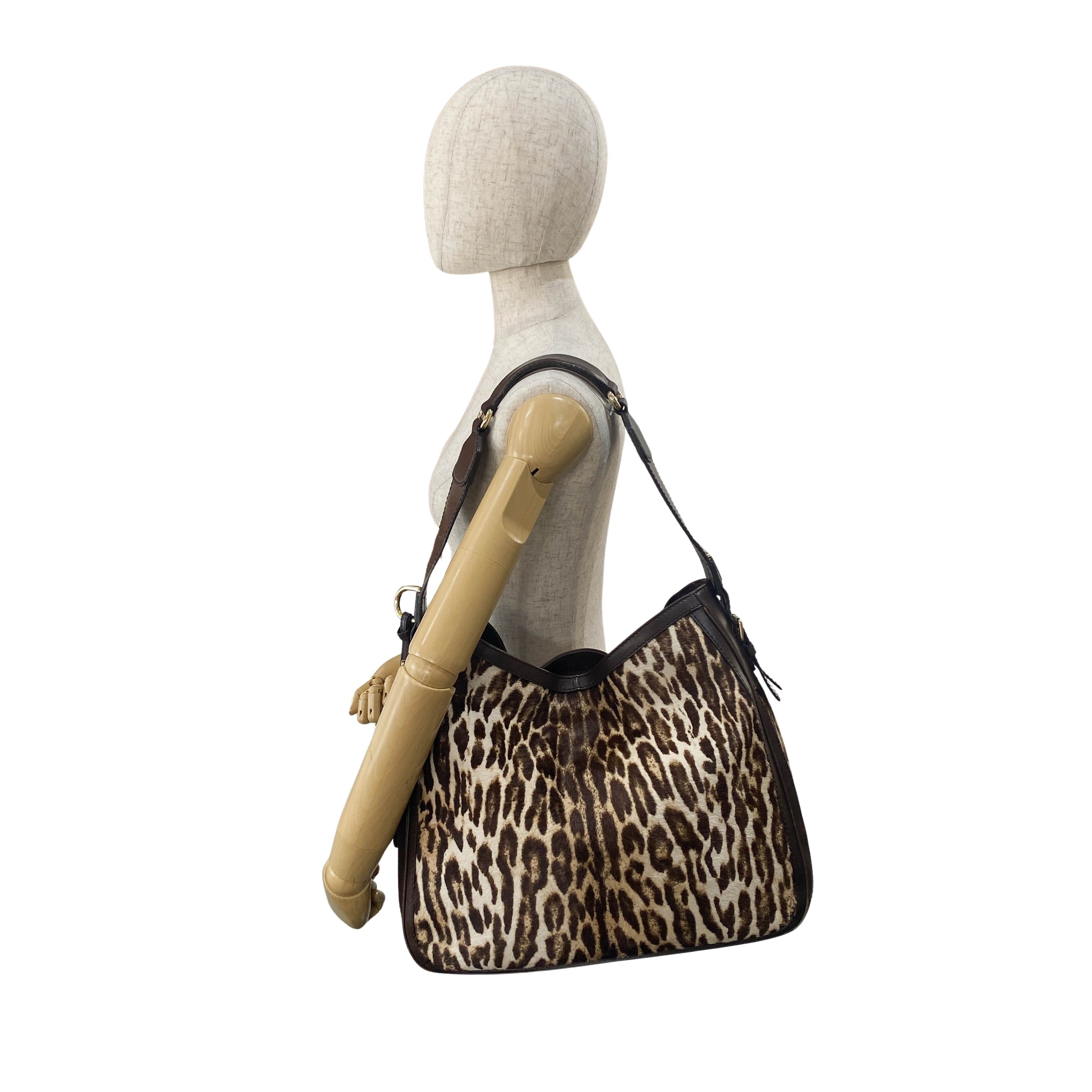 Neutral Animal Print Pony Hair Bag