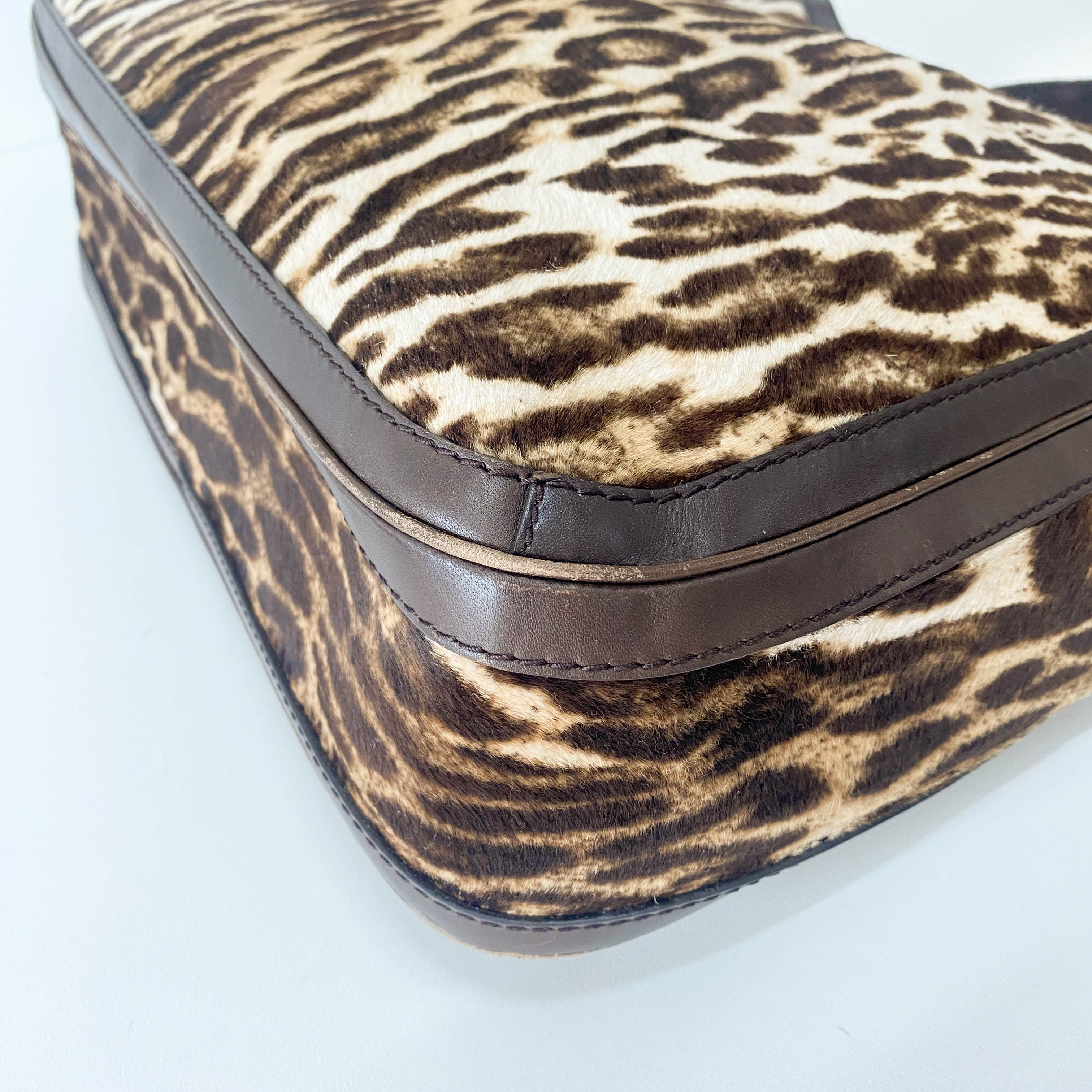 Neutral Animal Print Pony Hair Bag