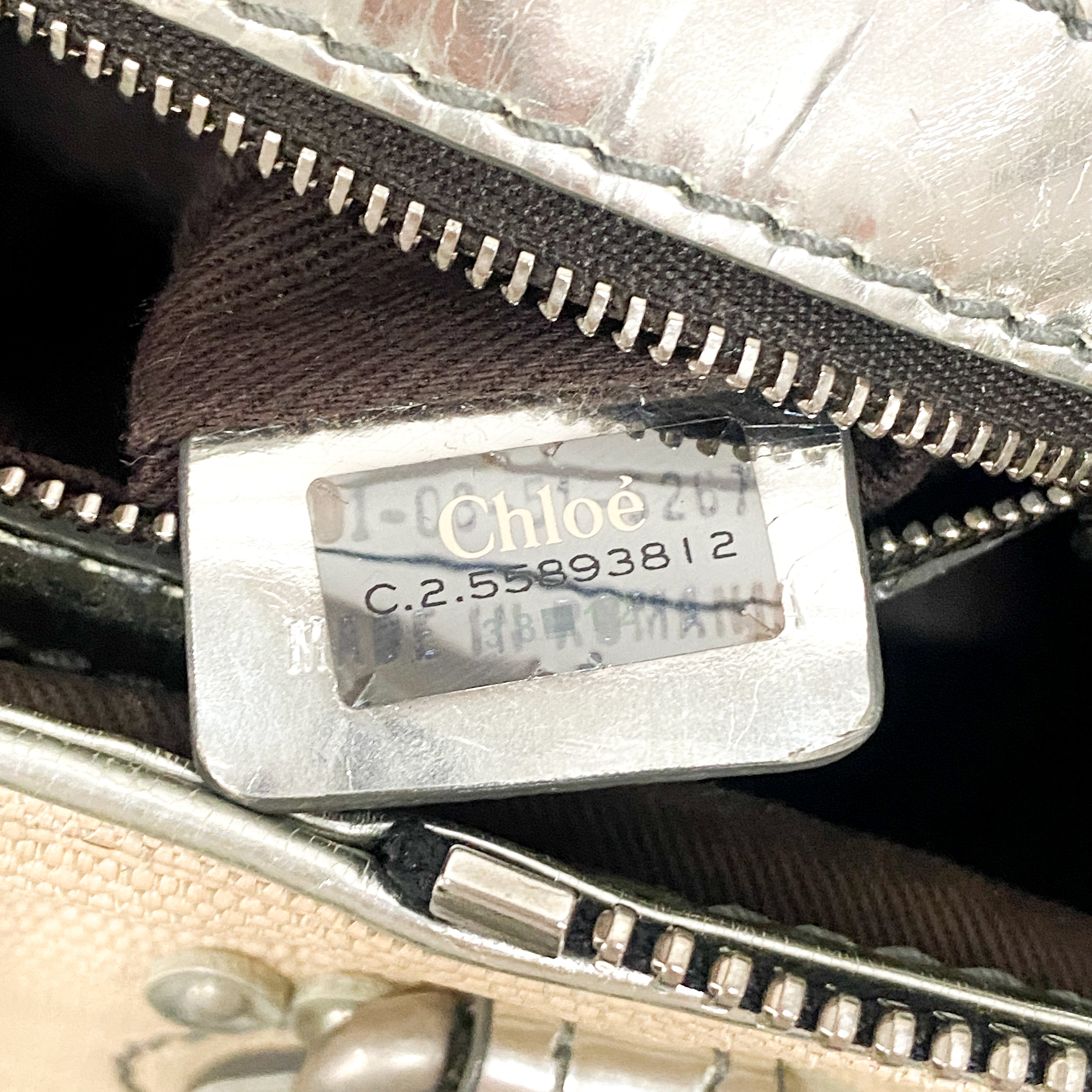 Paddington Mini Silver Cotton Canvas Shoulder Bag