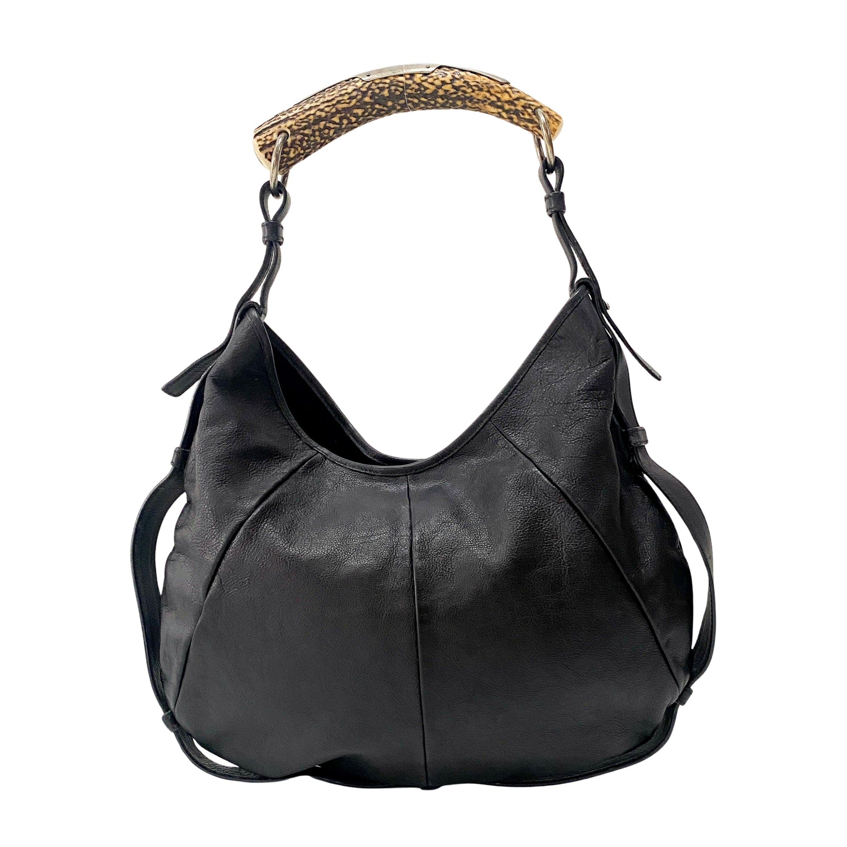 Mombasa Black Leather Shoulder Bag