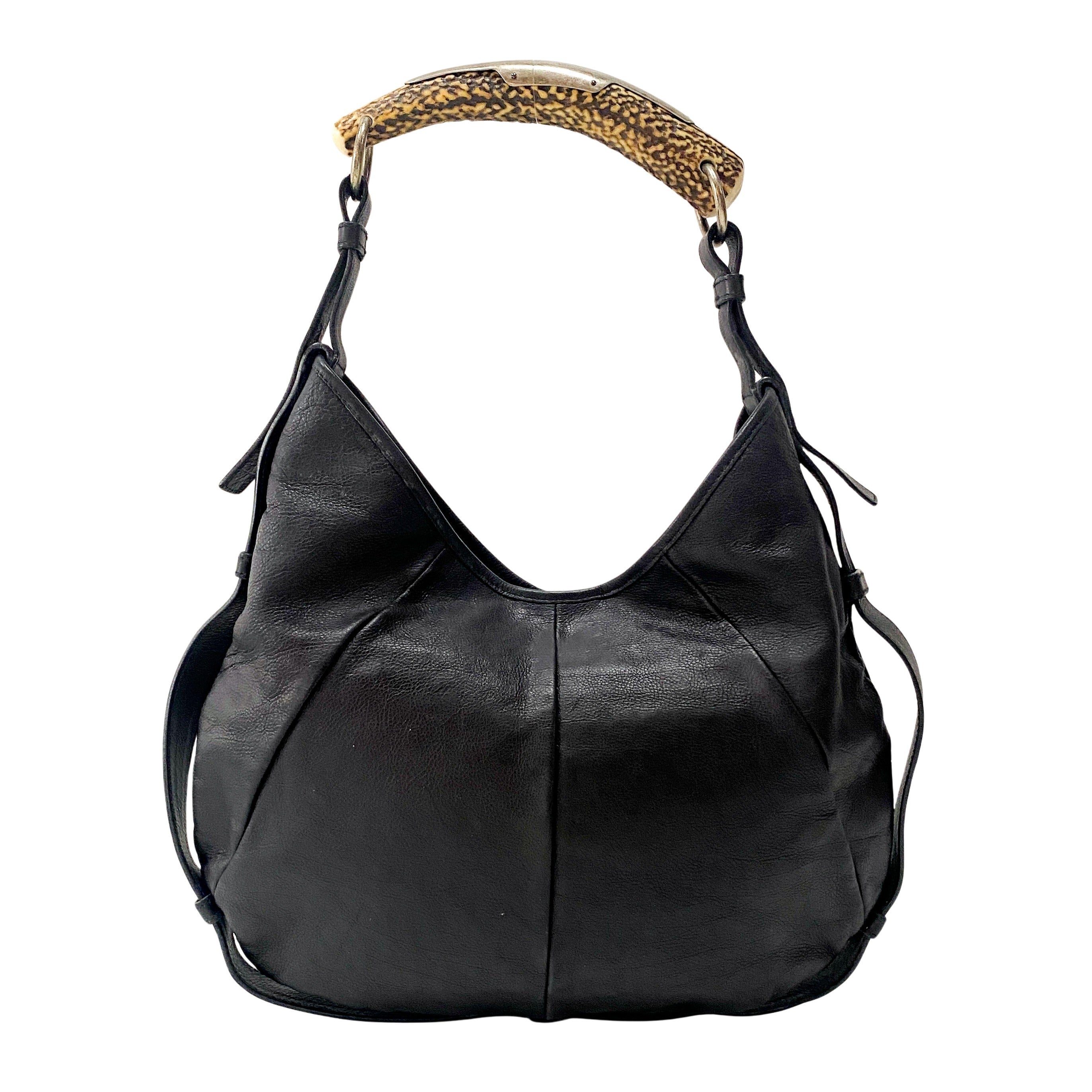 Mombasa Black Leather Shoulder Bag